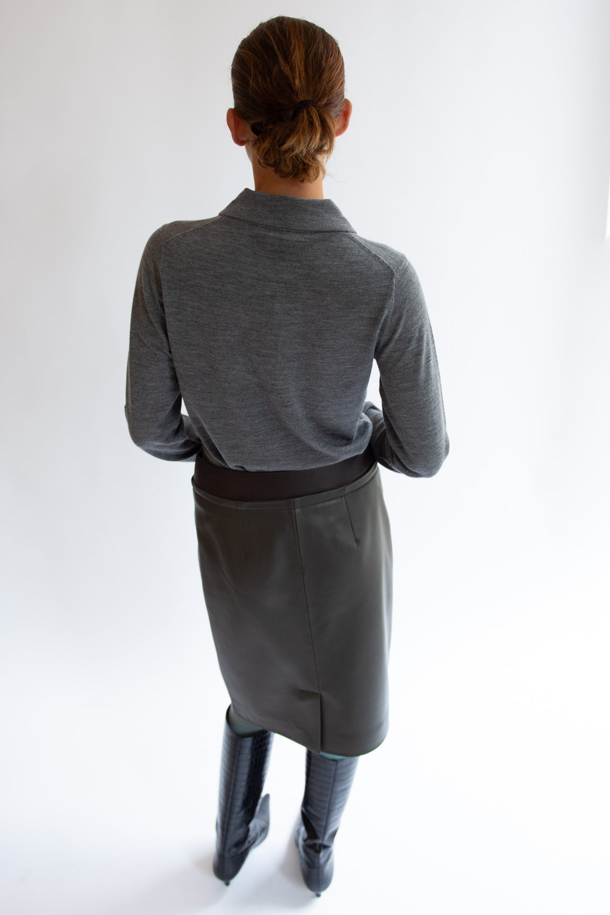 THE GARMENT, Bergen V Polo, Grey Melange