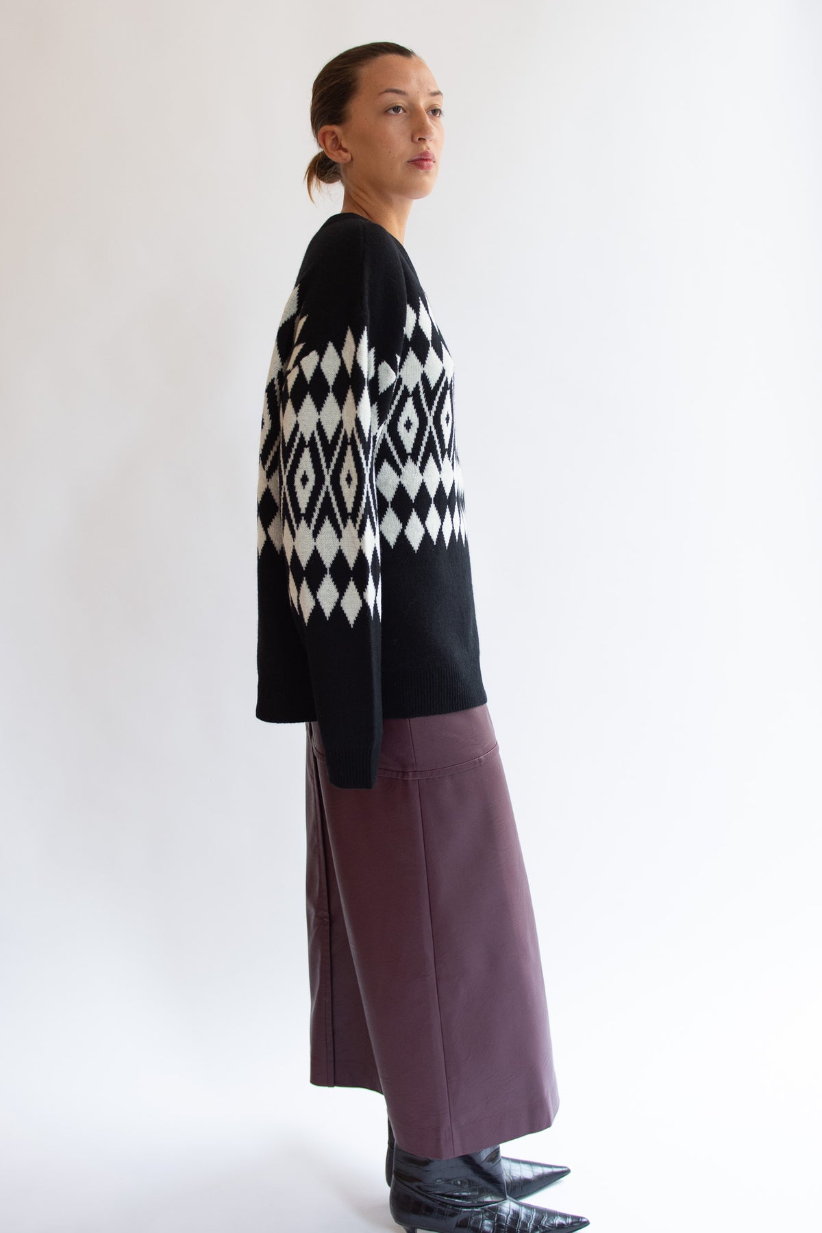 THE GARMENT, Faroe Island Sweater, Black Argyle
