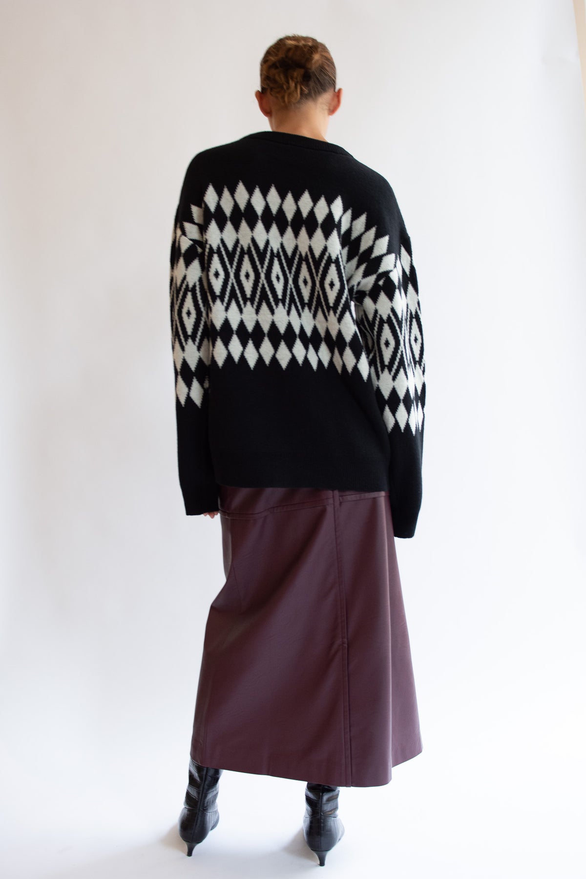 THE GARMENT, Faroe Island Sweater, Black Argyle