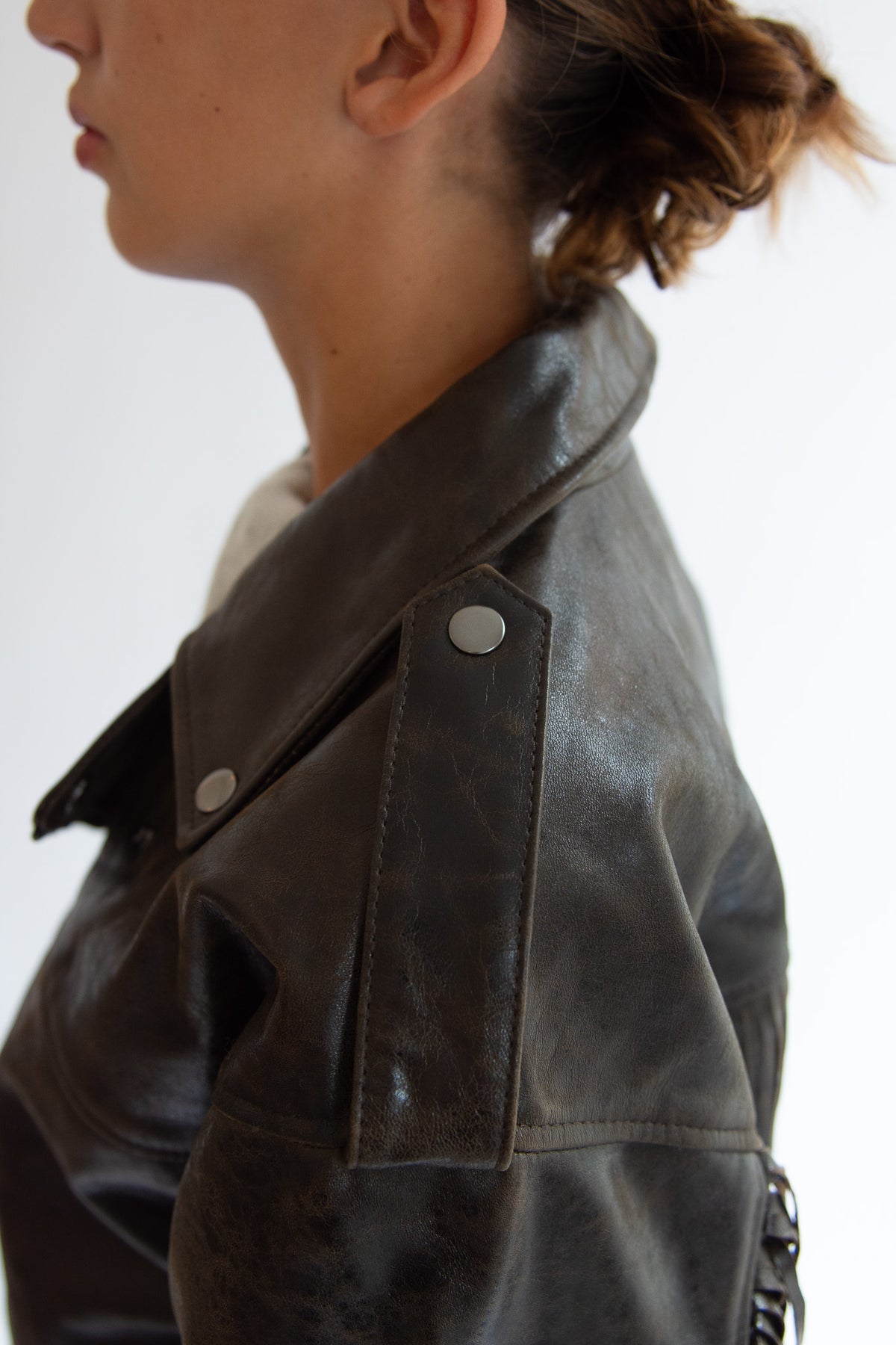 THE GARMENT, Margo Fringe Jacket, Brown Crunch Effect