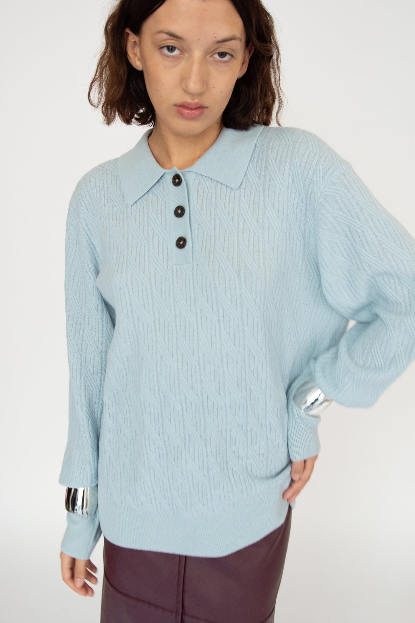 THE GARMENT, Como Cable Polo, Light Blue