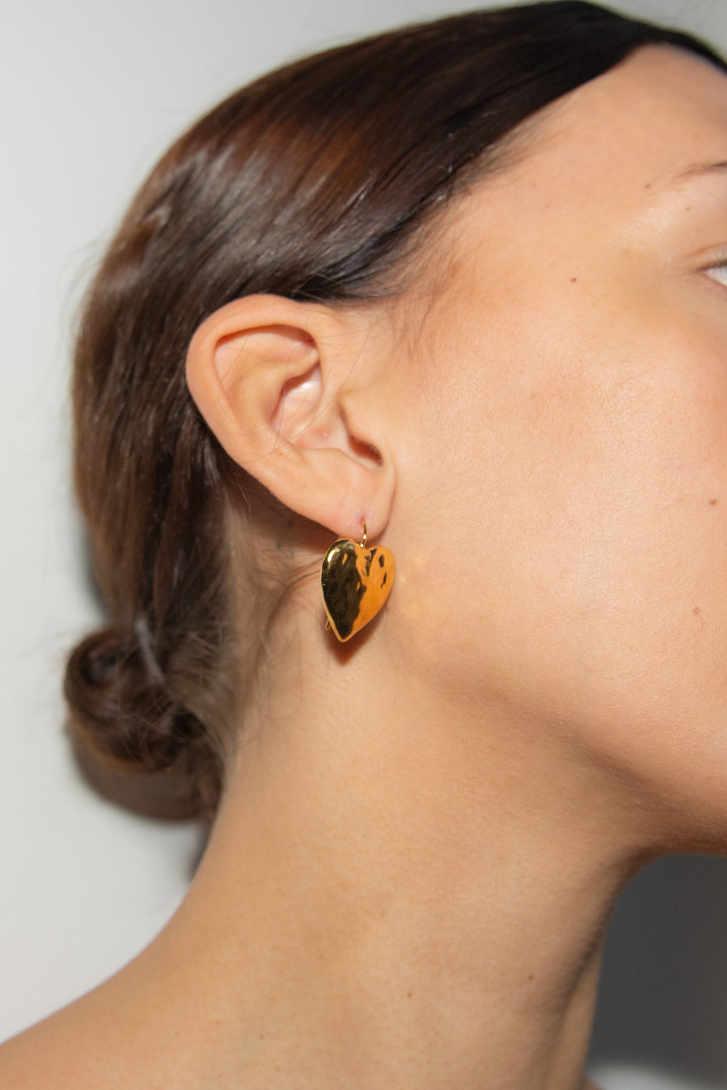 MONDO MONDO, Heart Burn Earrings, Gold