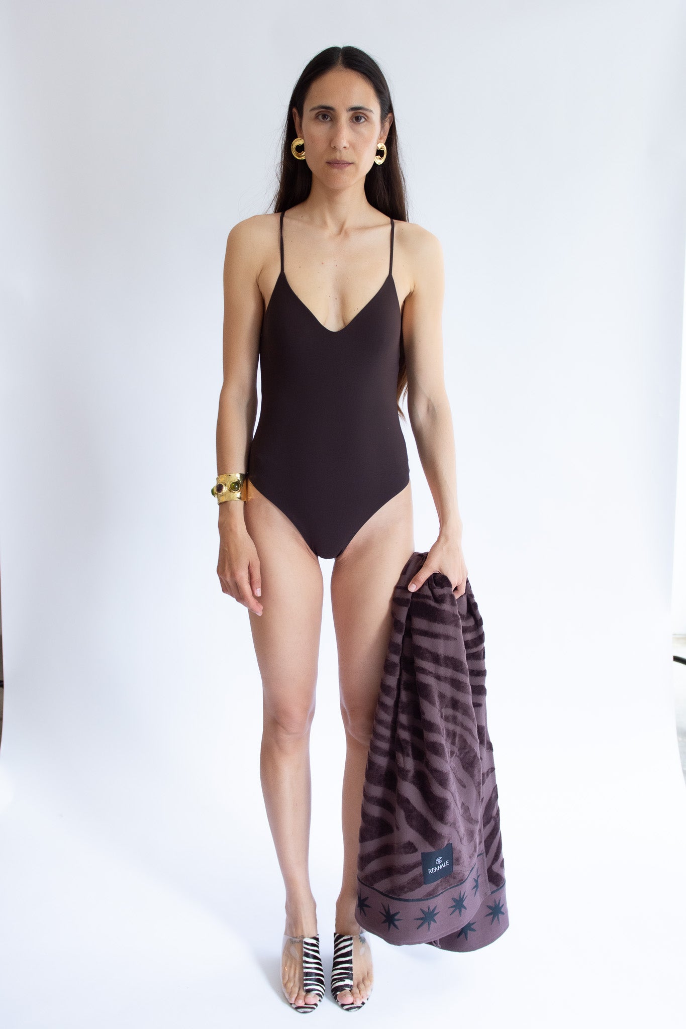 REKHALE, Nora Swimsuit, Espresso