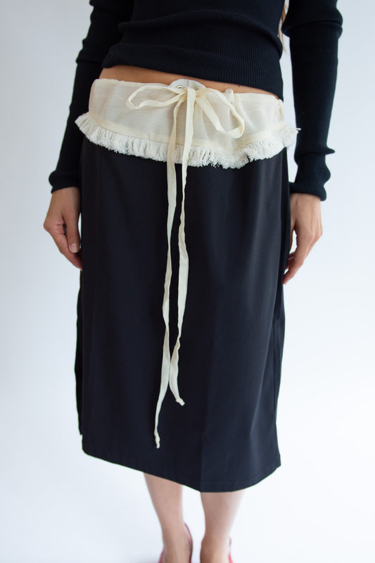 MICHELLE DEL RIO, Soledad Skirt, Cream & Black