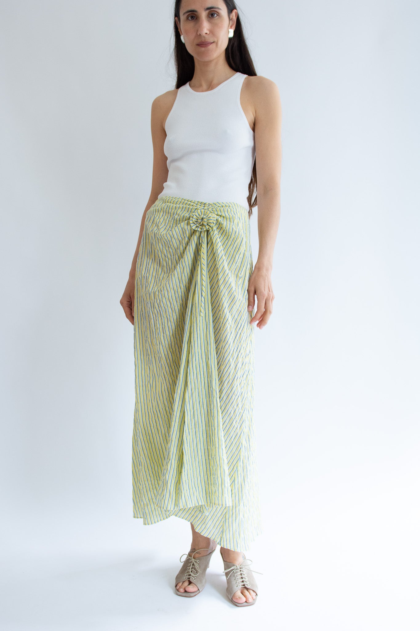 MR. LARKIN, Birdie Skirt, Yellow/Blue
