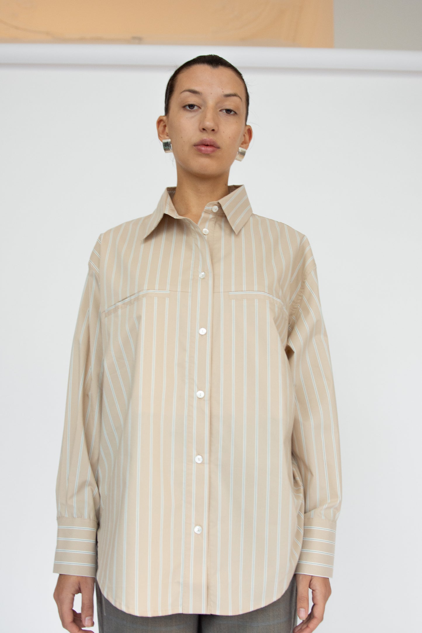 MR. LARKIN, King Welt Shirt, Tan Stripe