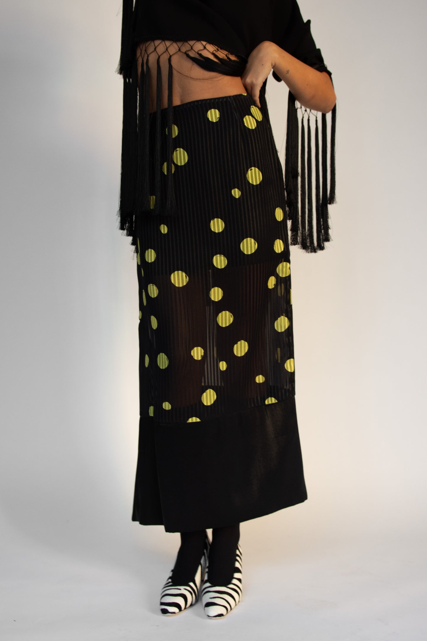 MR. LARKIN, Lou Lou Satin Hem Skirt, Space Green