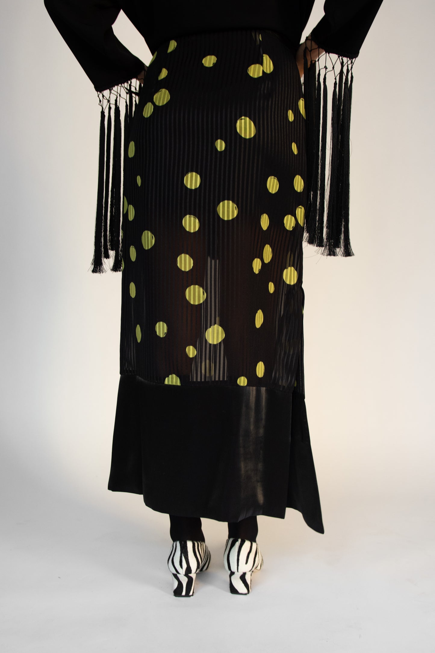 MR. LARKIN, Lou Lou Satin Hem Skirt, Space Green