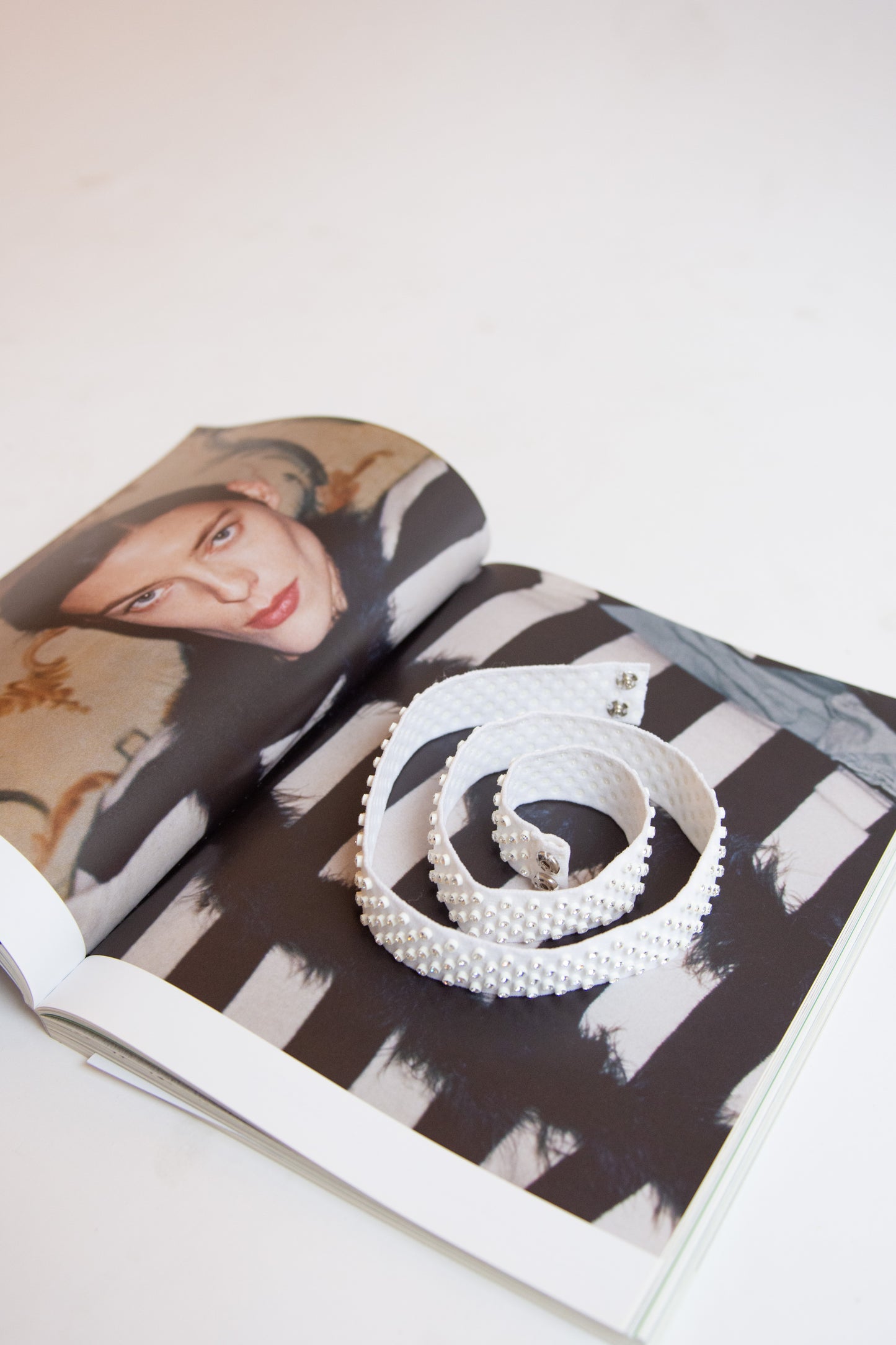 MARIA LA ROSA, Rhinestone Belt, White