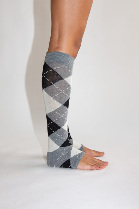 SWEDISH STOCKINGS, Harriet Knee-Highs Cropped Toe, Grey Opaque