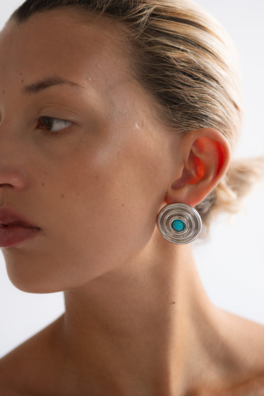 TRINE TUXEN, Howlite Earring, Platinum