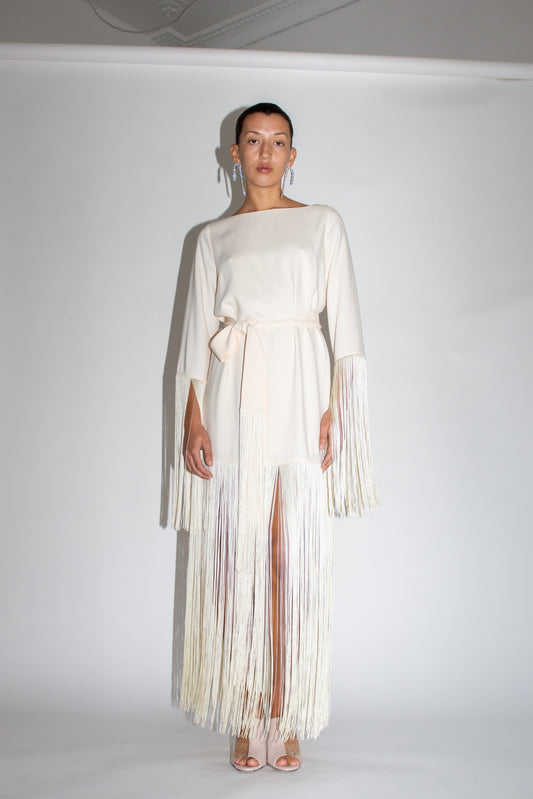MR. LARKIN, Orella Tassel Dress, Ivory