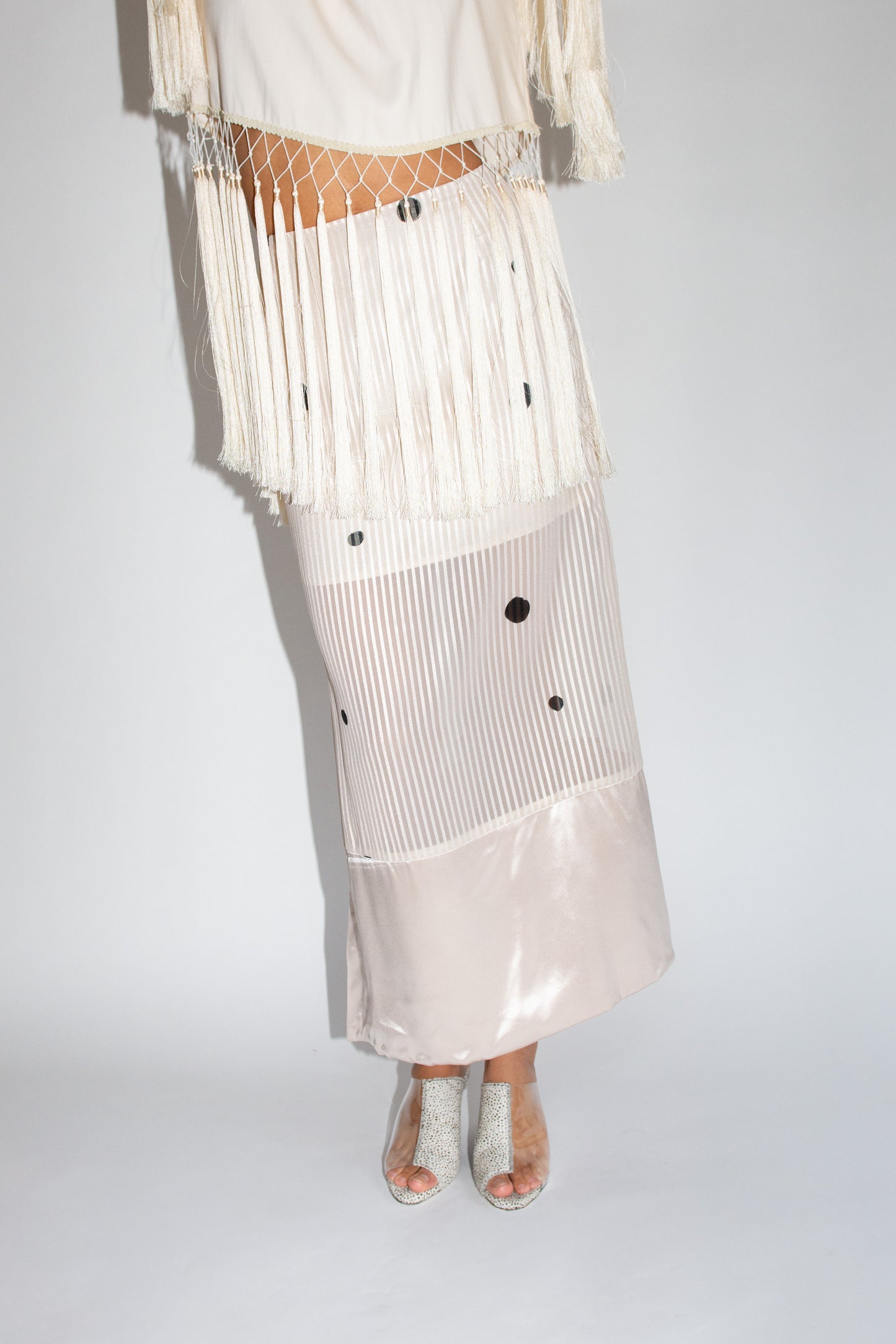 MR. LARKIN, Lou Lou Satin Hem Skirt, Space Black