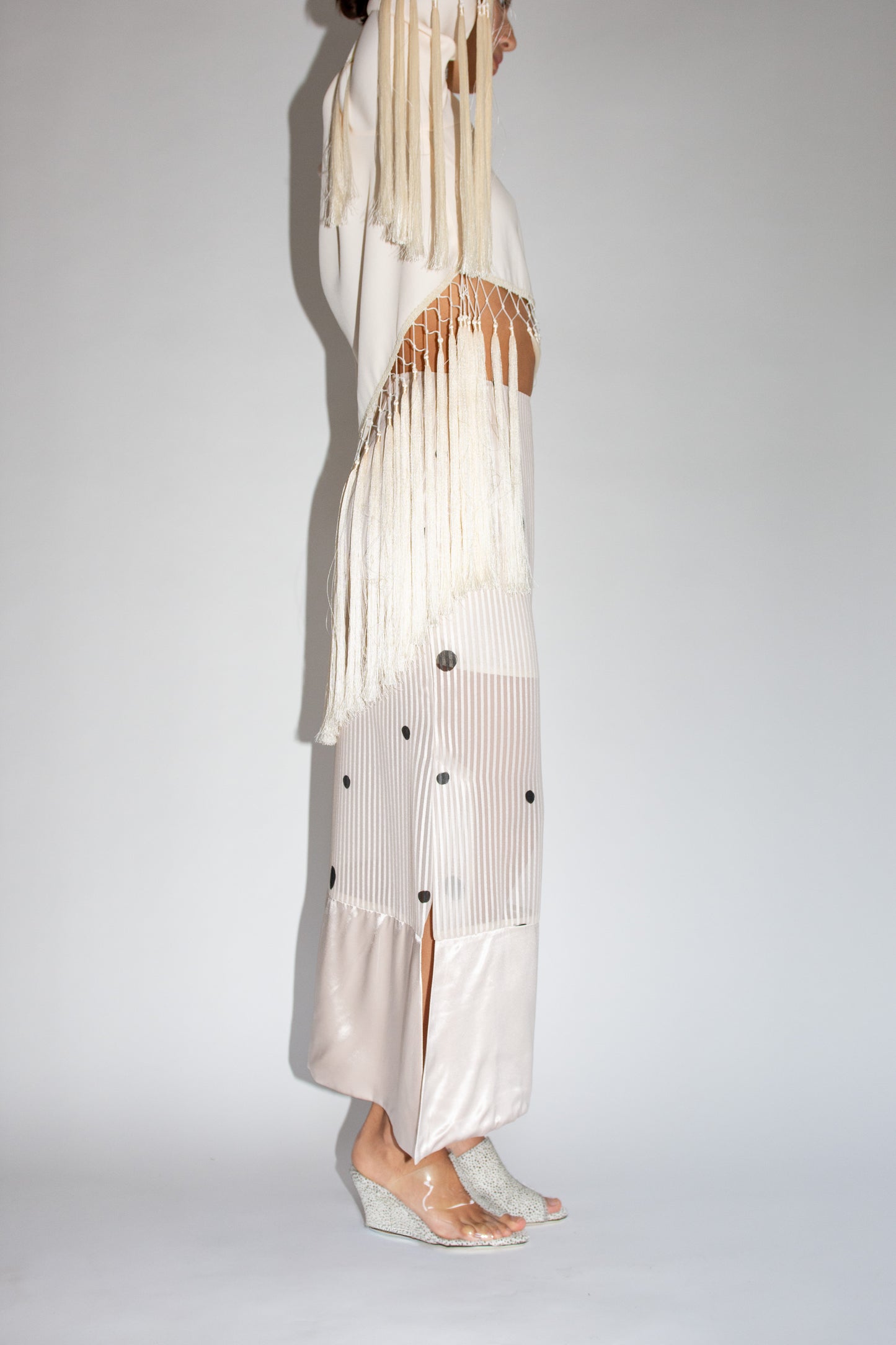 MR. LARKIN, Lou Lou Satin Hem Skirt, Space Black