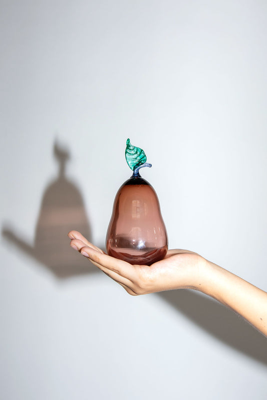 AKUA OBJECT, Marianne Pear Paperweight, Copper Ruby