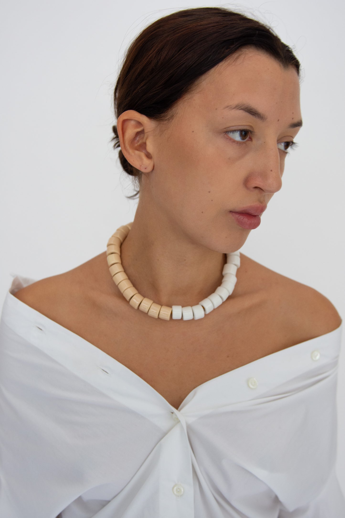 HER NEW TRIBE, Bead Two Necklace, Blank & Crepe Split Candy