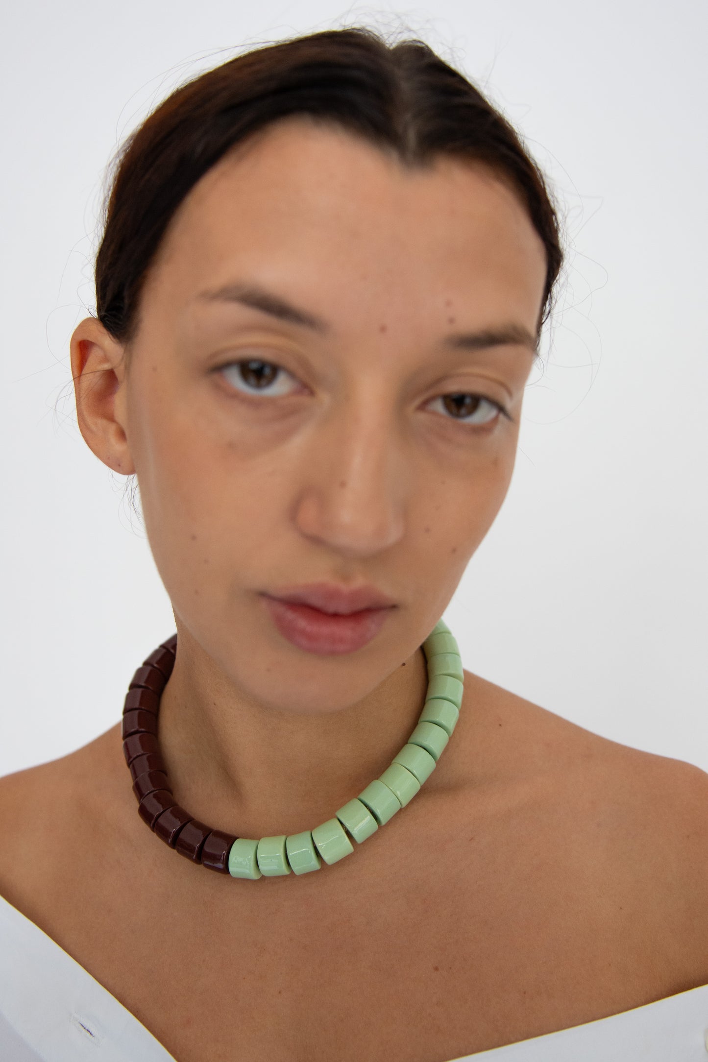 HER NEW TRIBE, Bead Two Necklace, Walnut & Ambrosia Split Candy