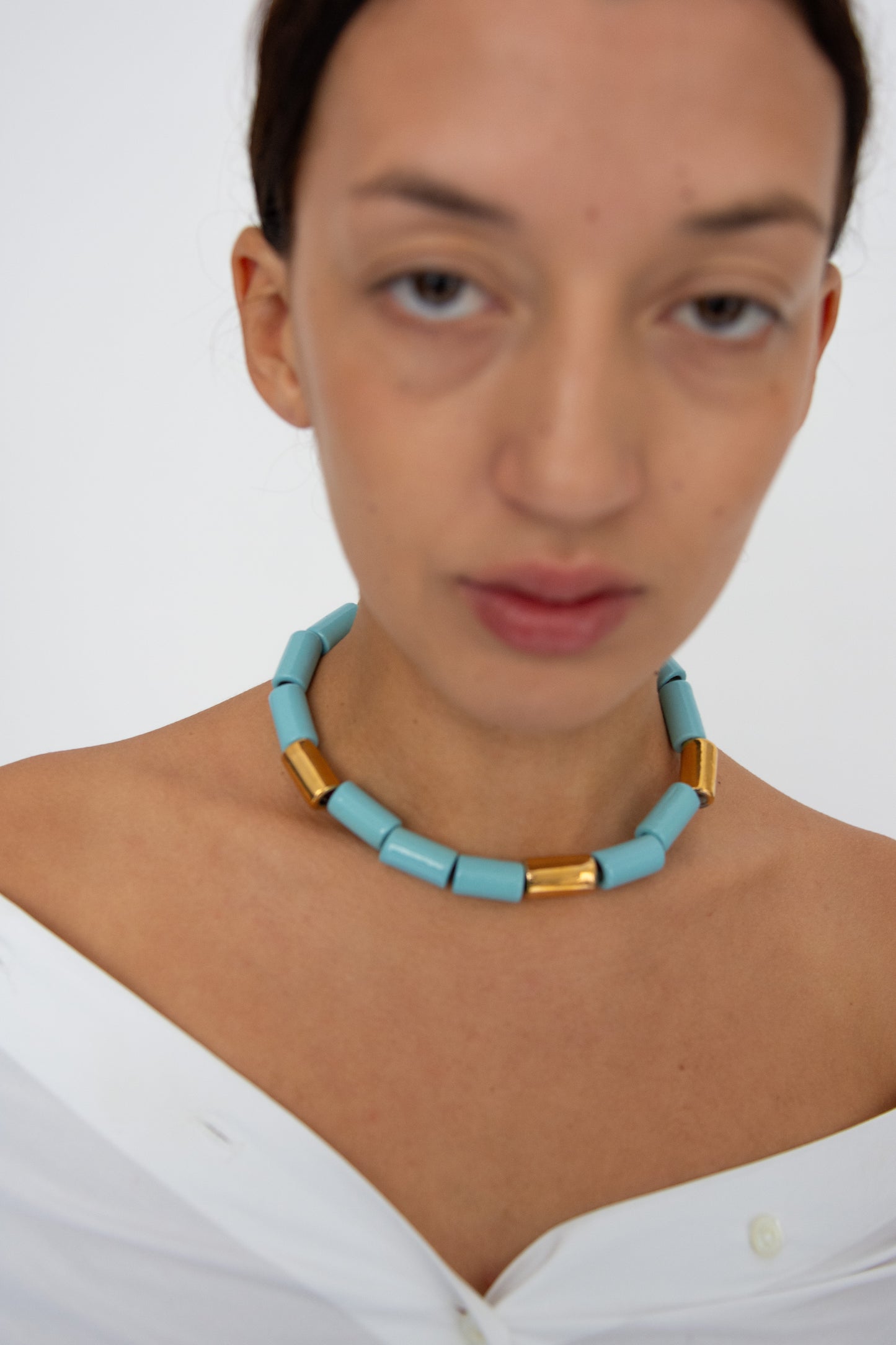 HER NEW TRIBE, Bead Four Necklace, Pool & Karat Candy