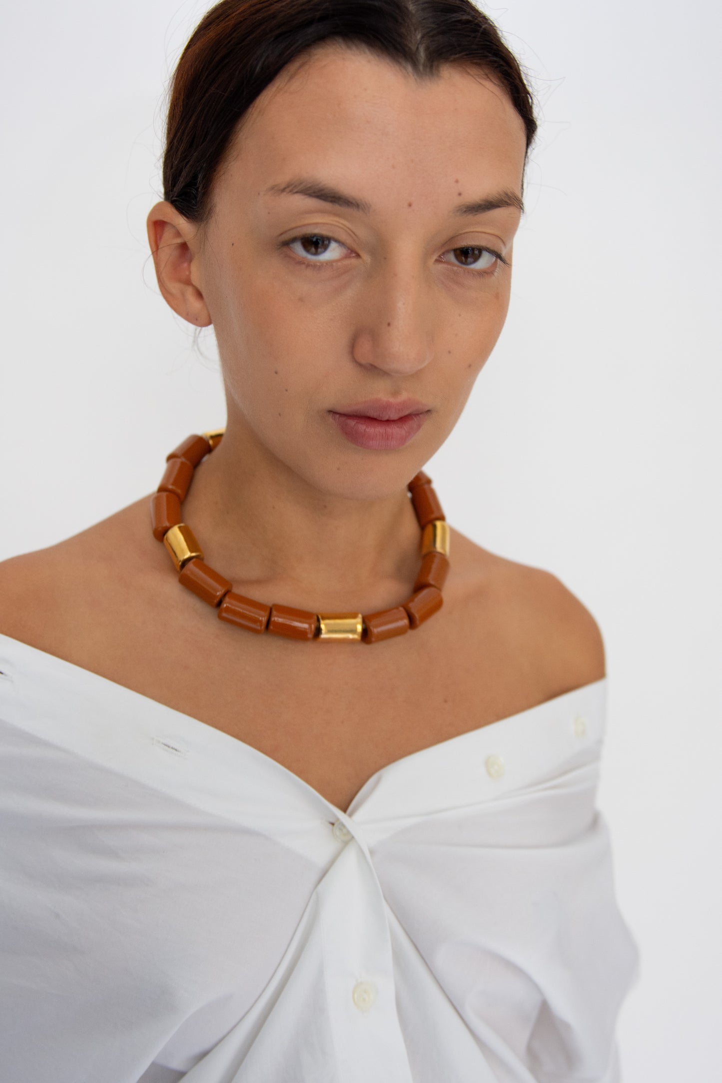 HER NEW TRIBE, Bead Four Necklace, Toffee & Karat Candy