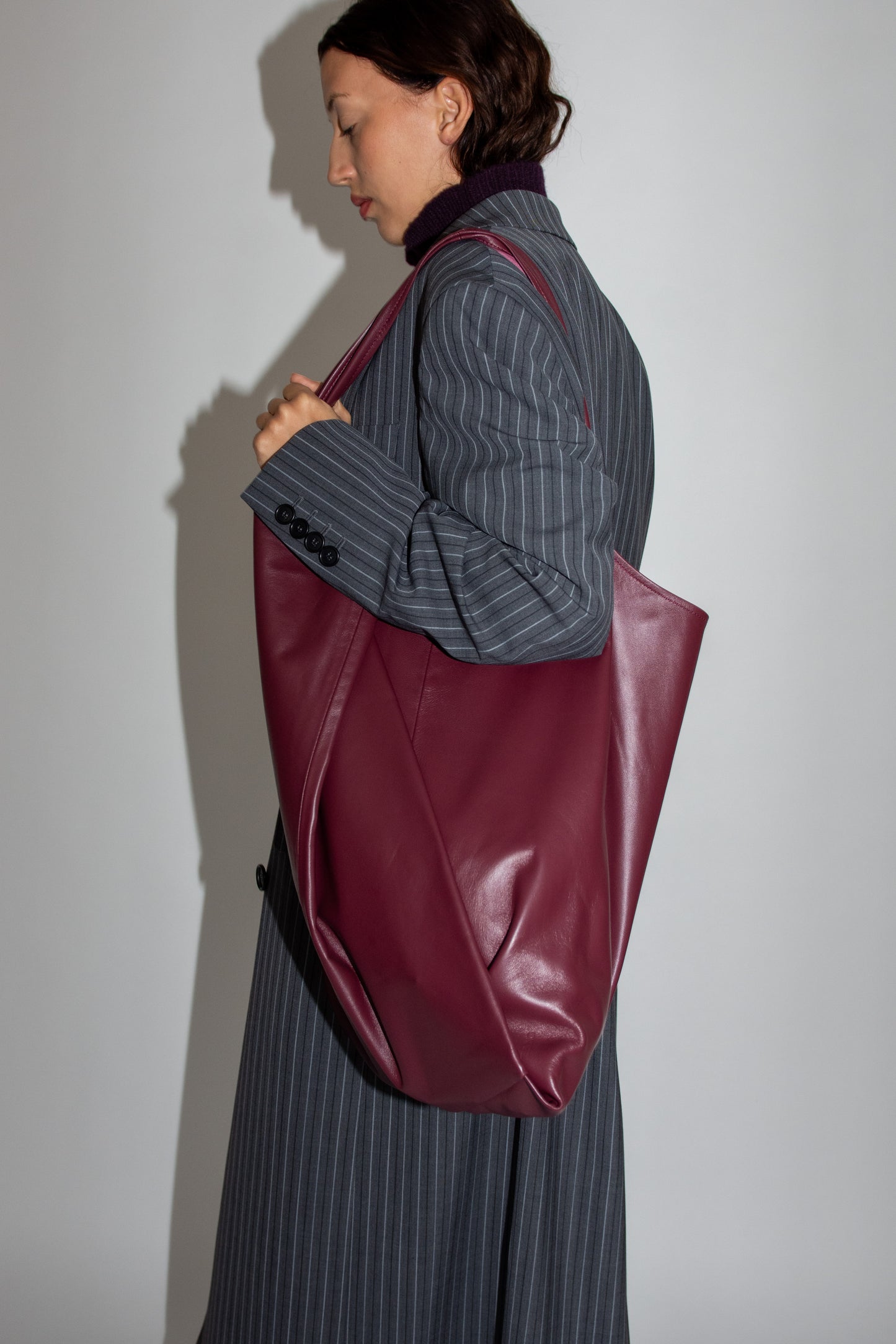 MODERN WEAVING, XL Oversize Shopper, Burgundy