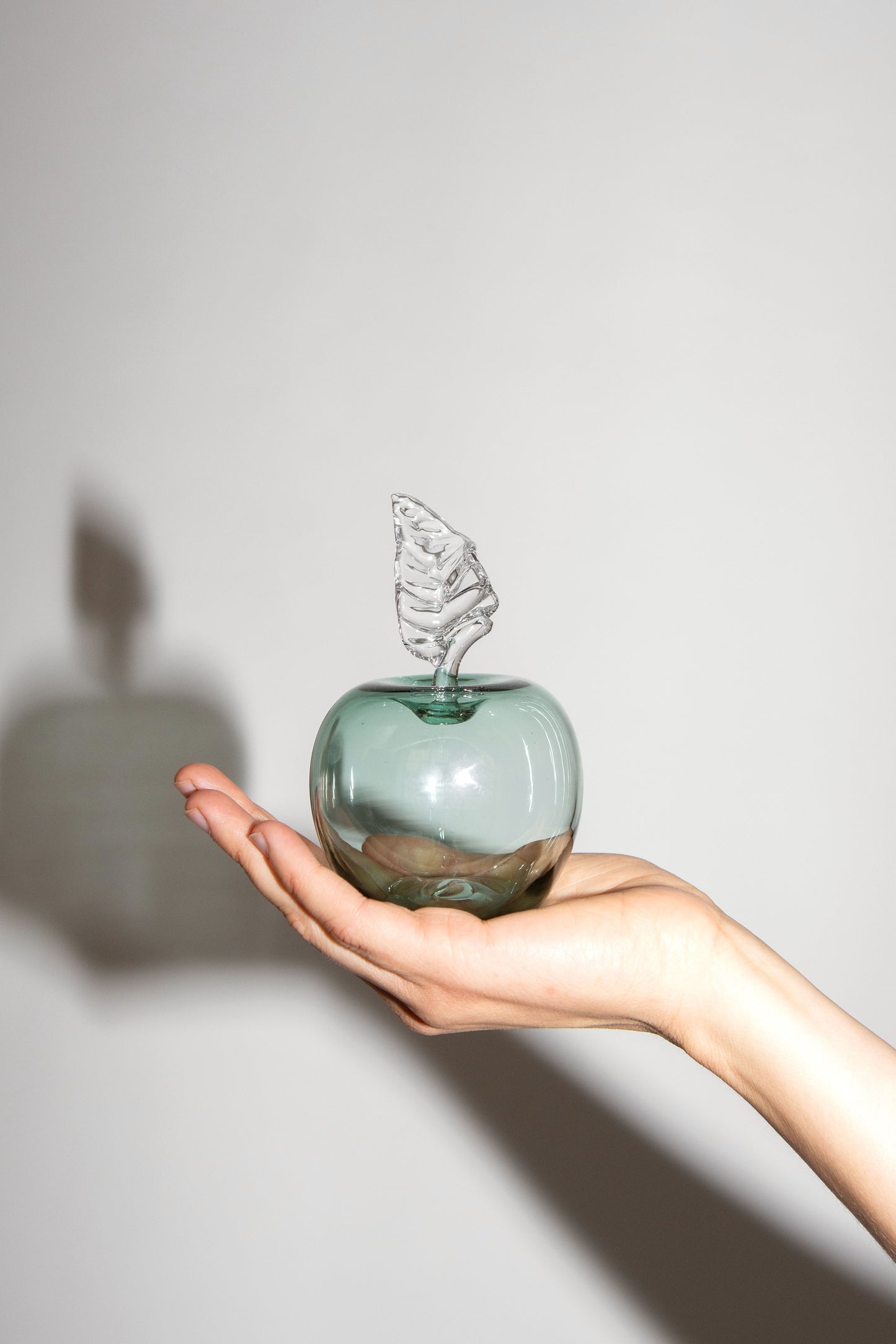 AKUA OBJECT, Marianne Apple Paperweight, Jade/Clear