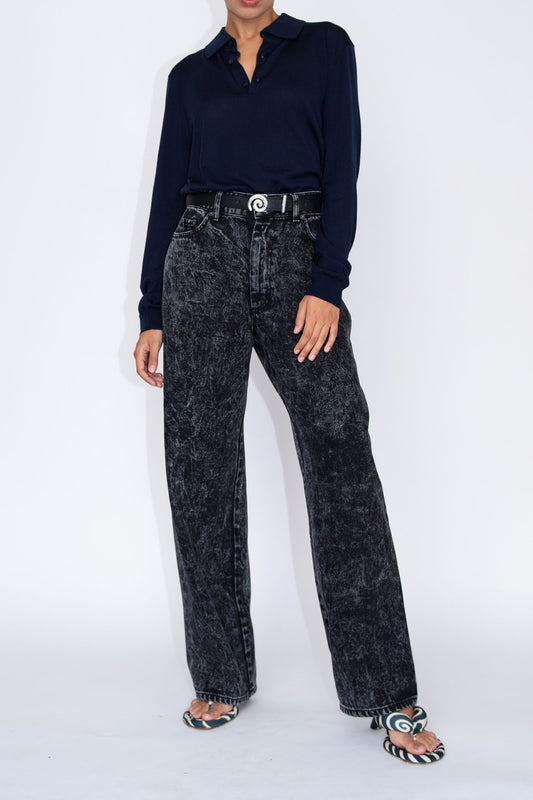 NOMIA, Drop Oversize Jeans, Black Acid Wash