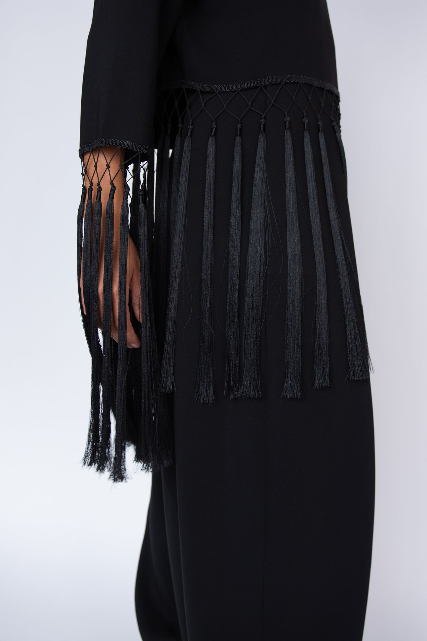 MR. LARKIN, Tara Fringe Top, Black