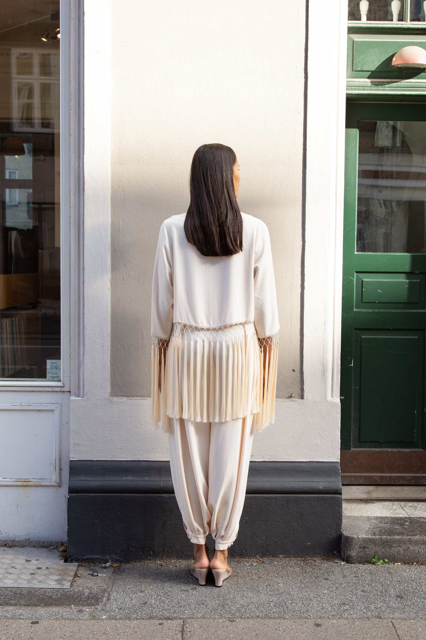 MR. LARKIN, Tara Fringe Top, Sheer Pink