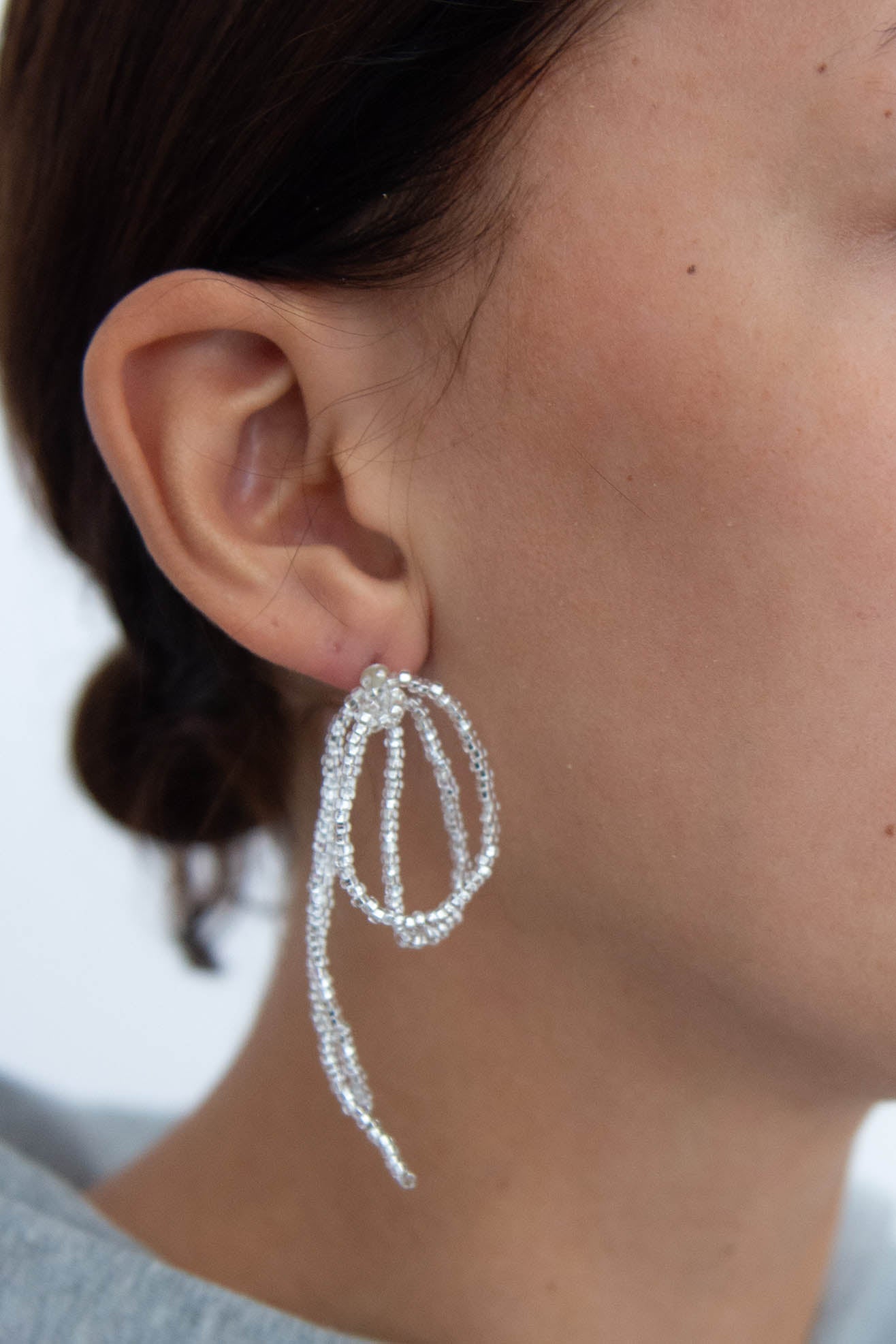 PURA UTZ, Sad Bow Ear Stick, Silver