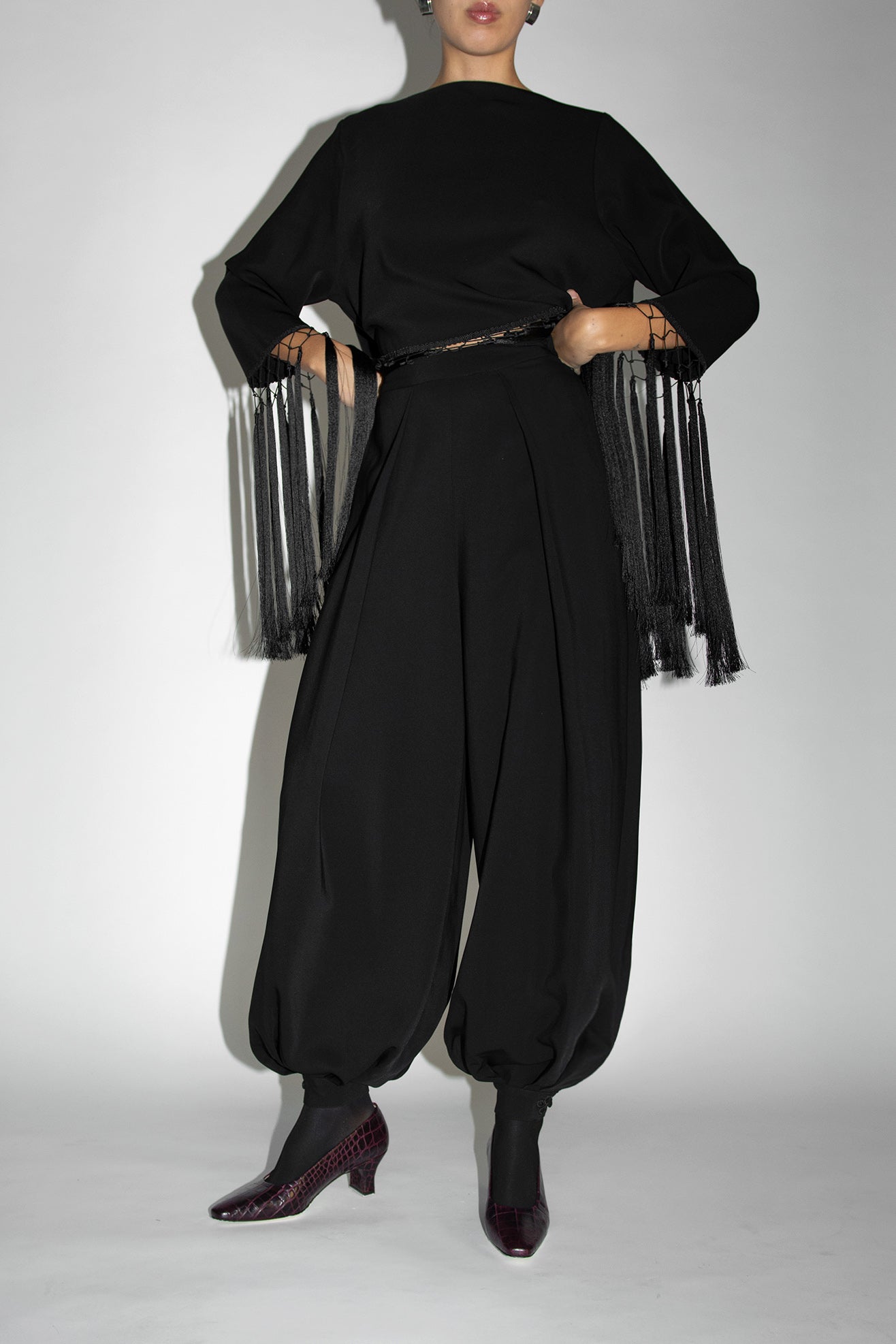 MR. LARKIN, Athena Balloon Pants, Black