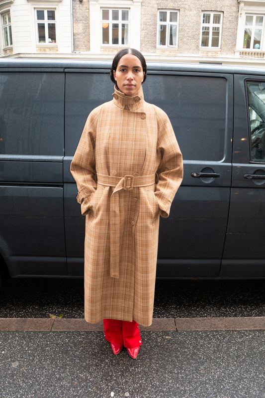 MR. LARKIN, Jane Coat, Golden Brown Check