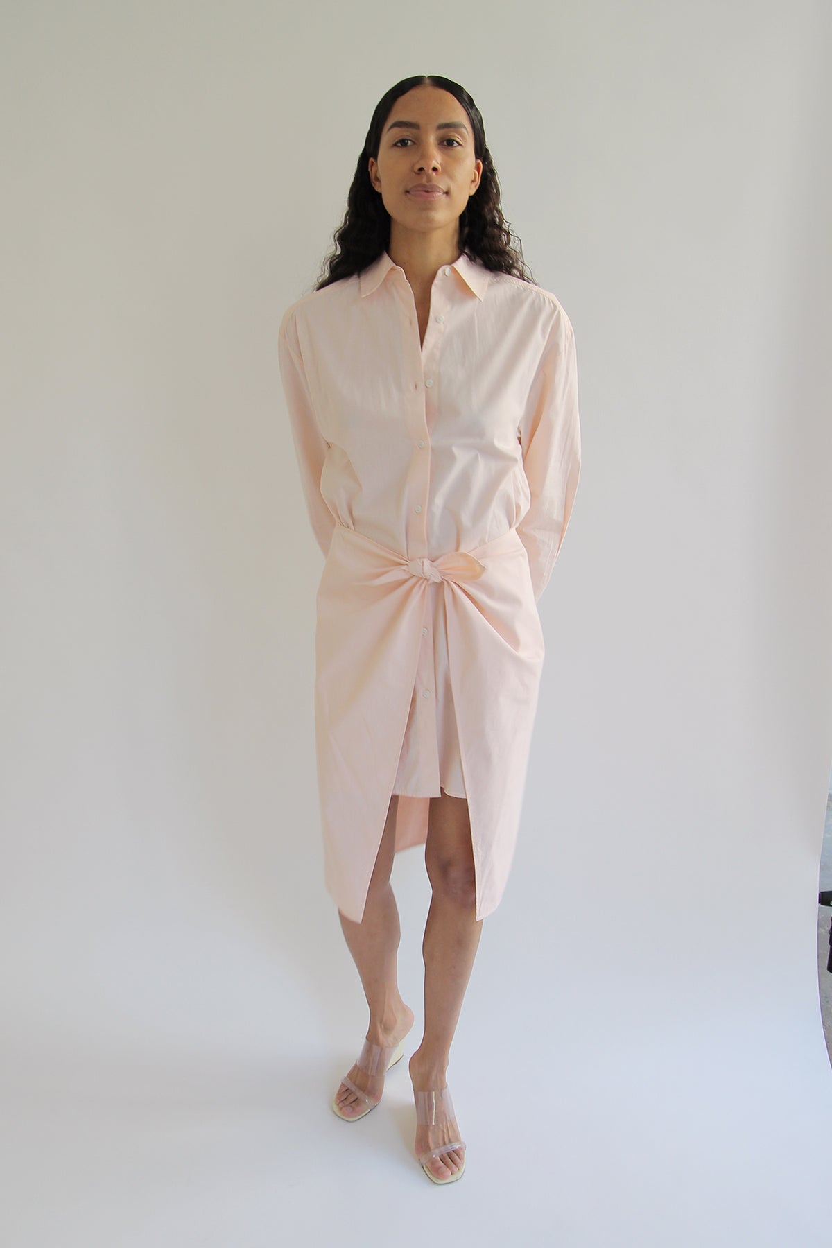 MR. LARKIN, Nik Wrap Dress, Pale Peach