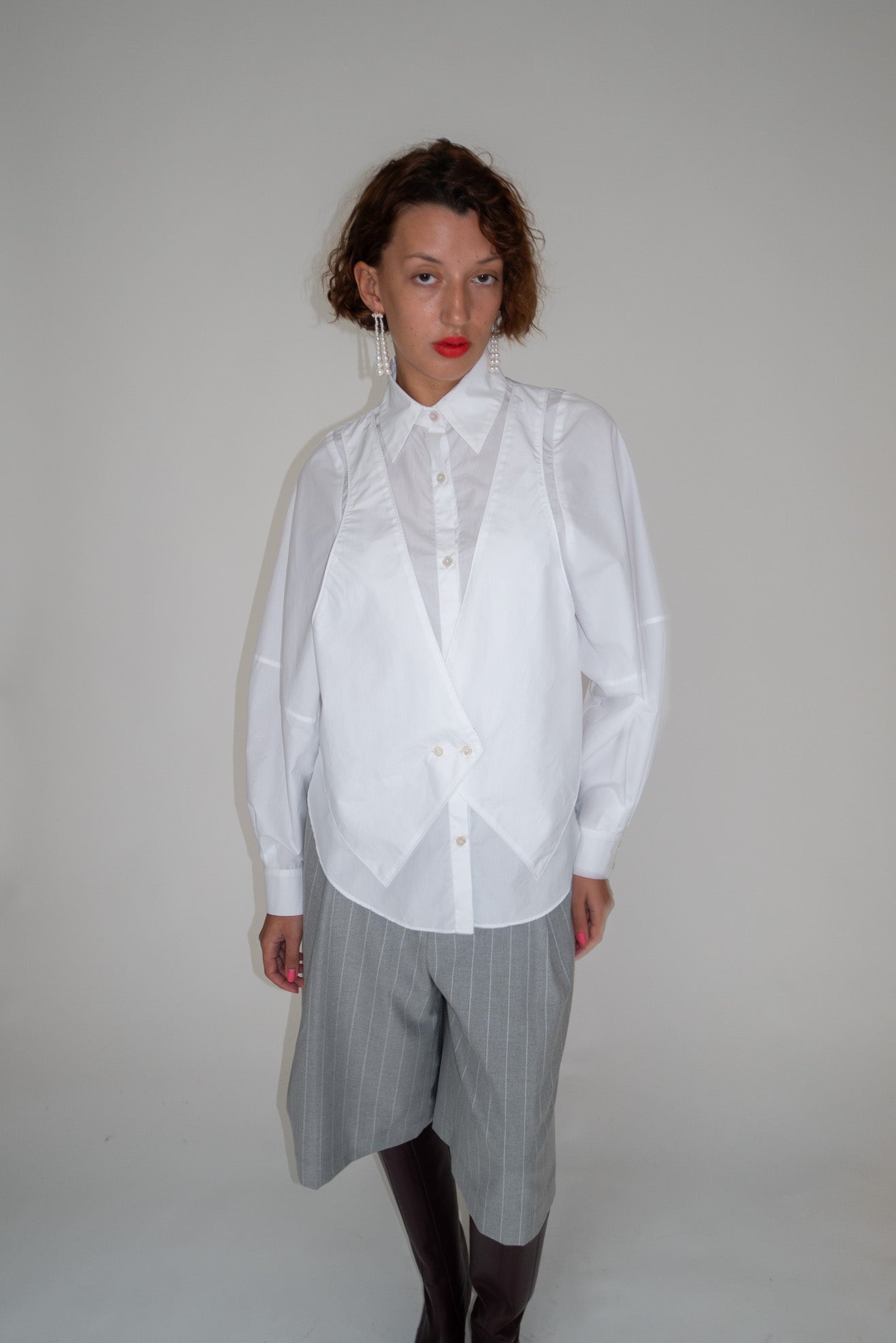 MR. LARKIN, Roberta Vest Shirt, Brilliant White