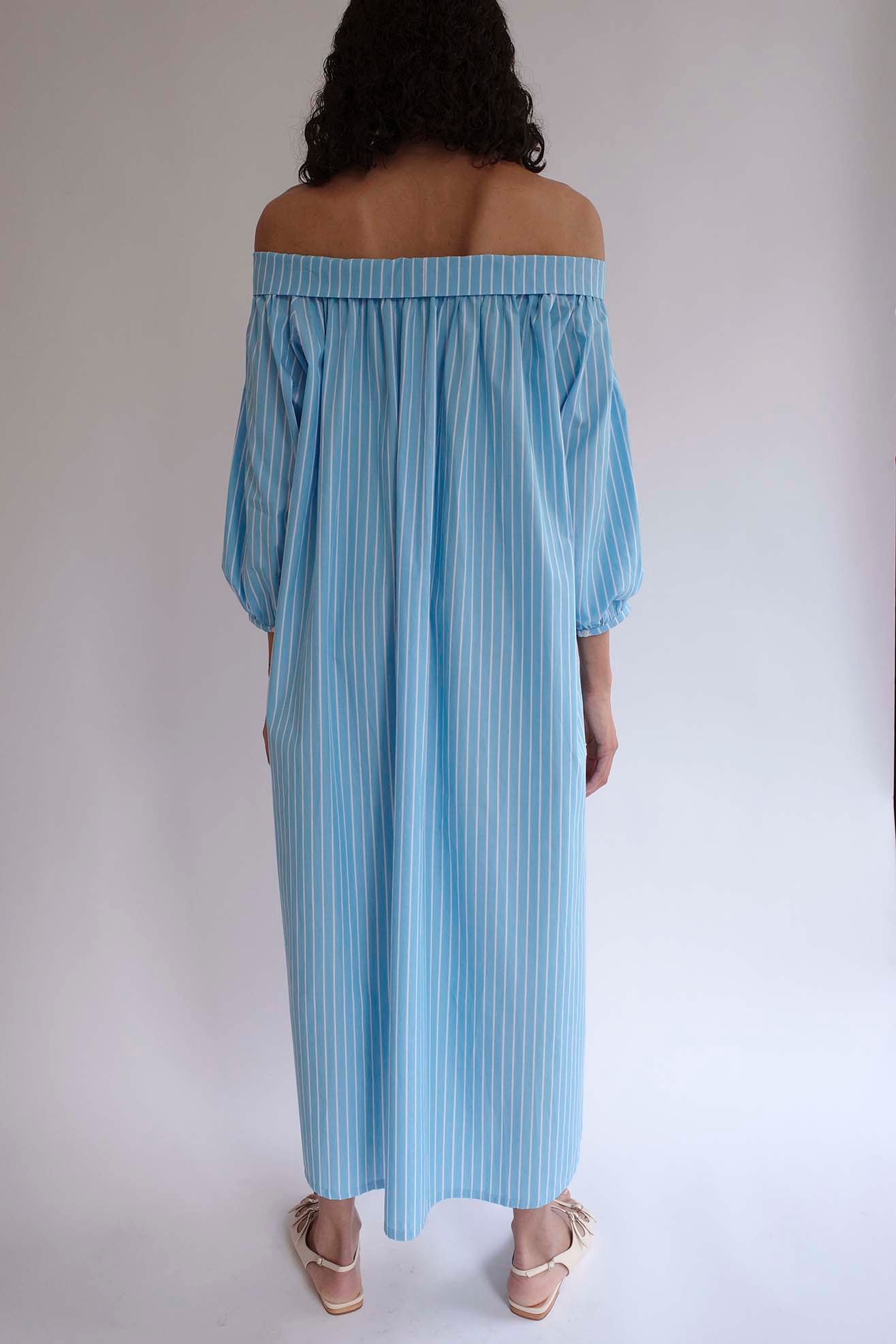 MR. LARKIN, Sutton Dress, Cerulean