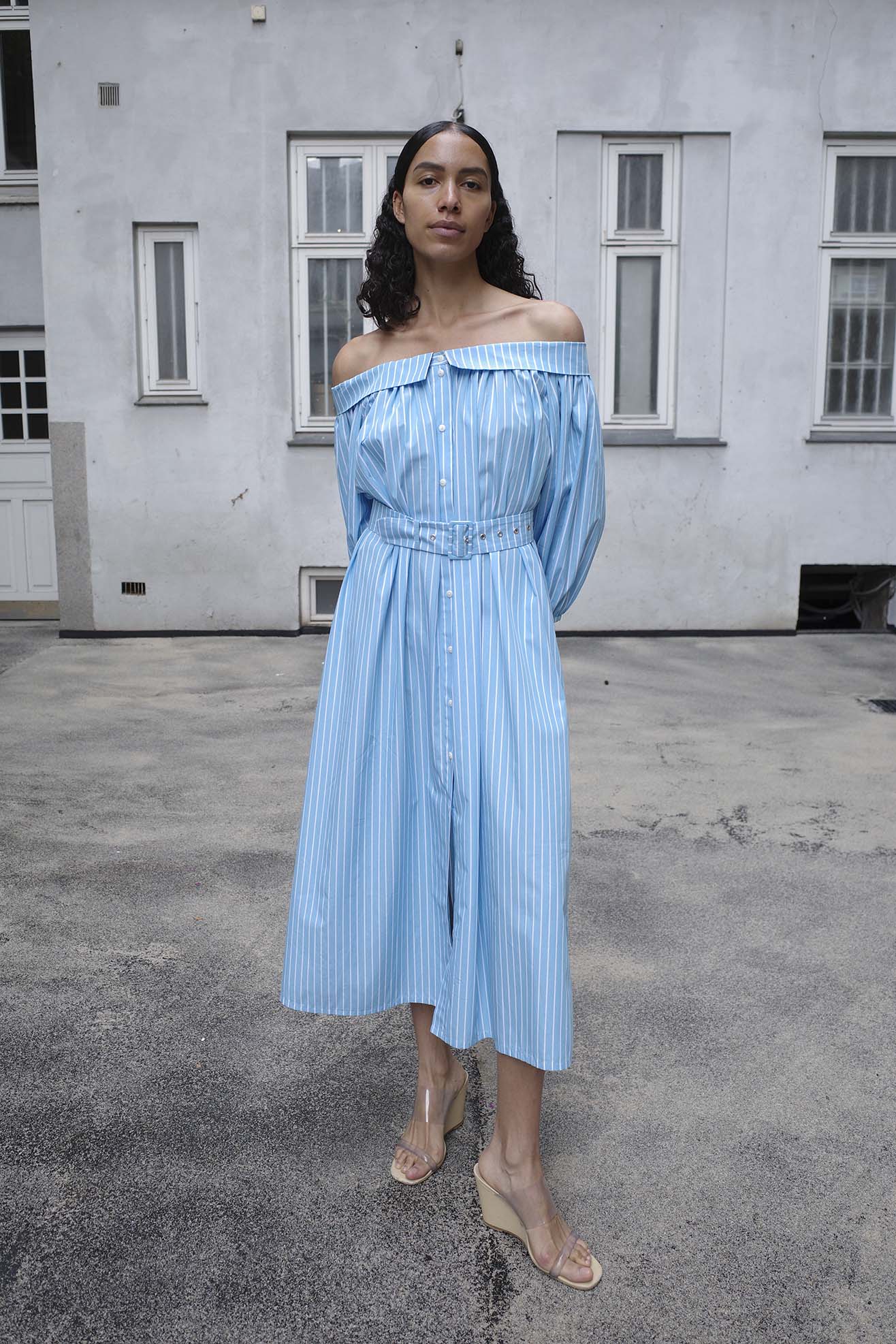 MR. LARKIN, Sutton Dress, Cerulean
