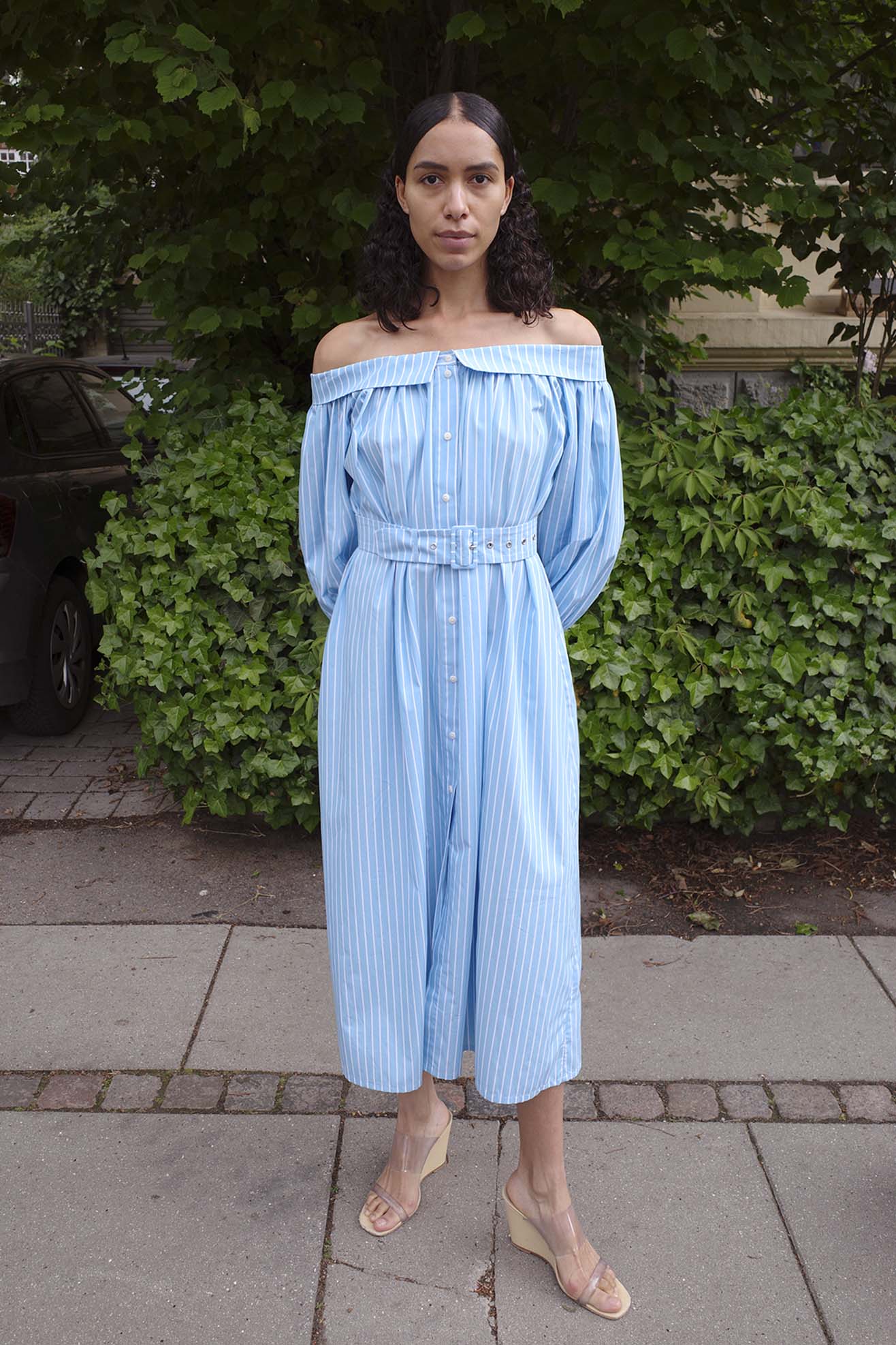 MR. LARKIN, Sutton Dress, Cerulean