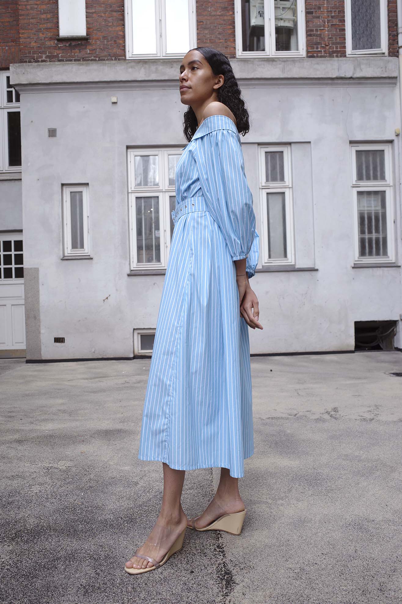 MR. LARKIN, Sutton Dress, Cerulean
