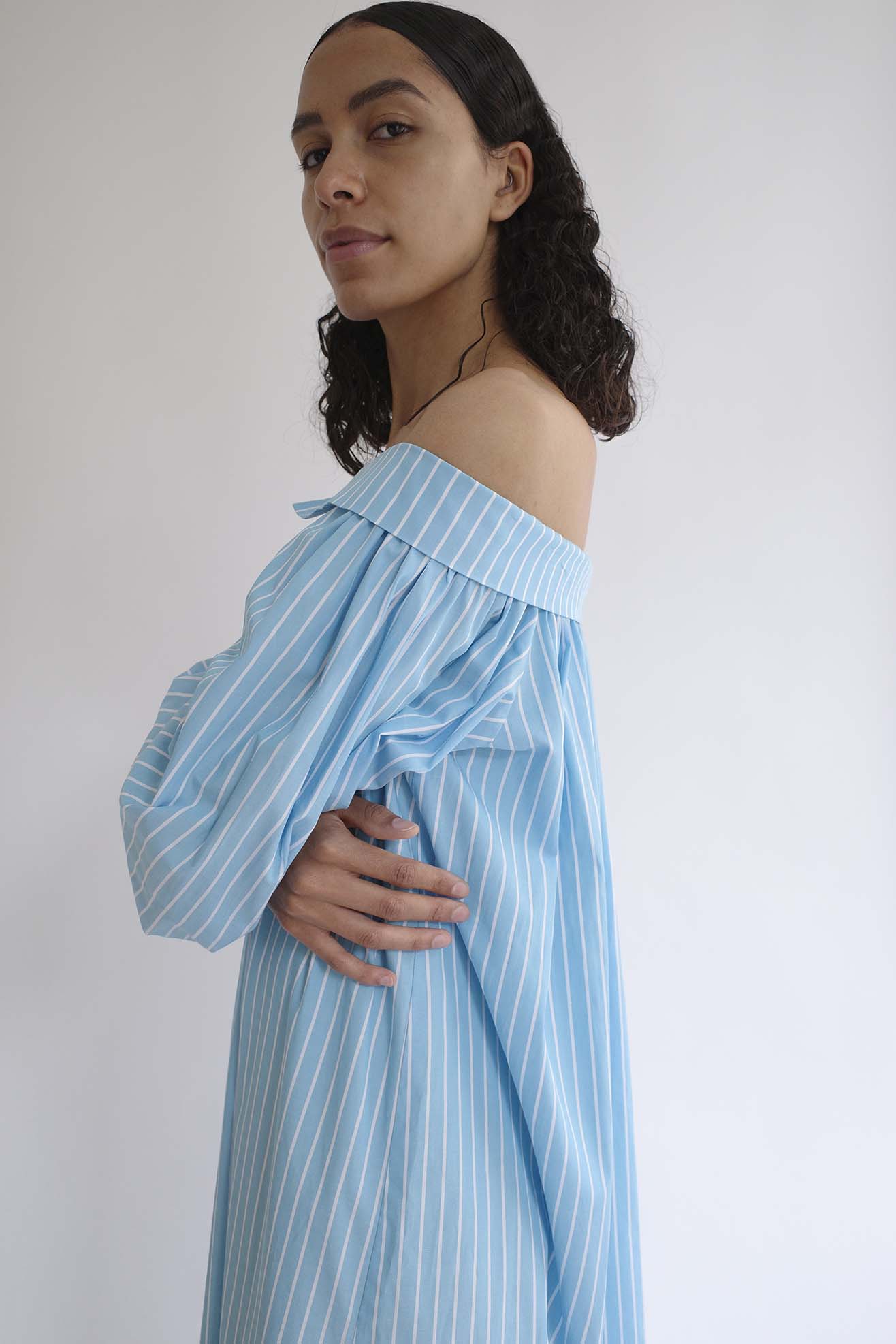 MR. LARKIN, Sutton Dress, Cerulean