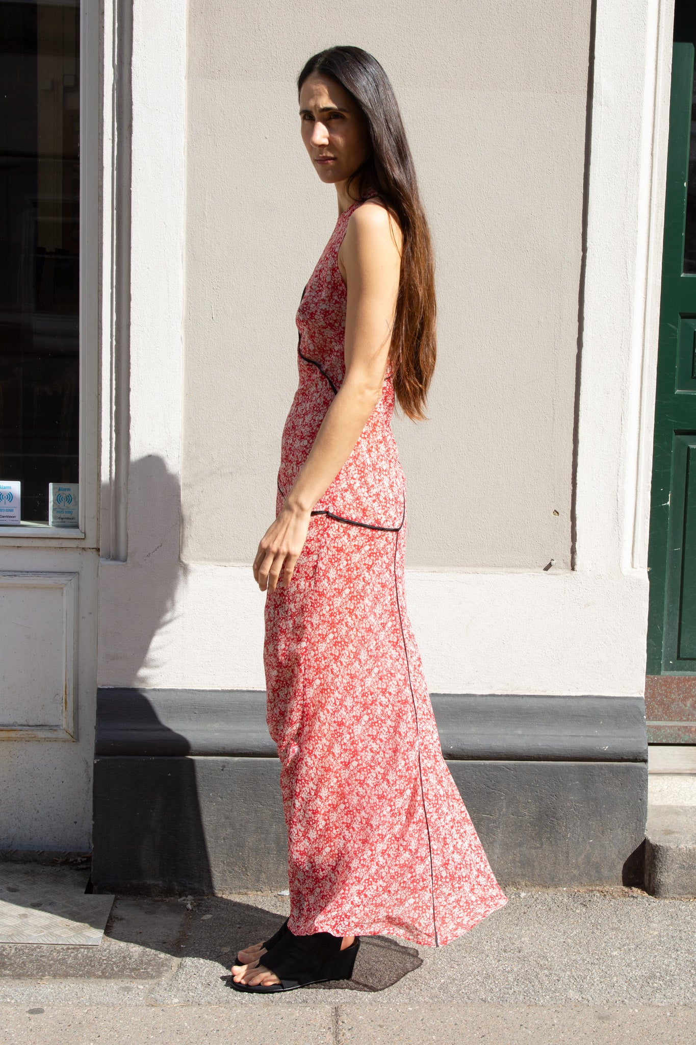 NOMIA, Paneled Bias Maxi Dress, Poppy Floral