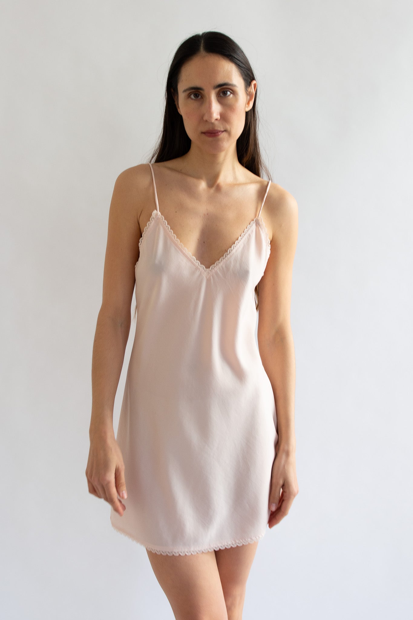 MR. LARKIN, Mini Slip Dress, Pale Peach