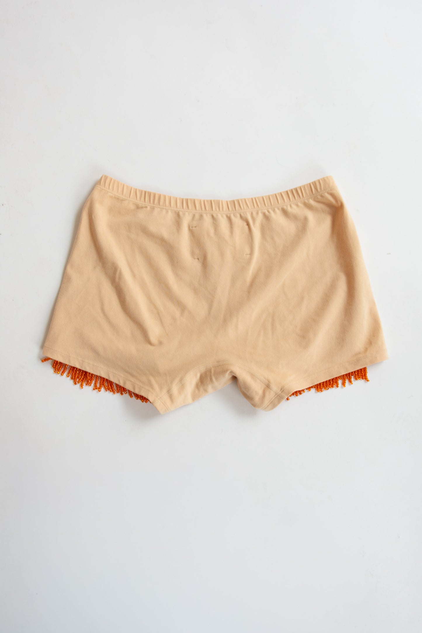 TIGRA TIGRA, Beaded Fringe Hot Short, Nude/Orange