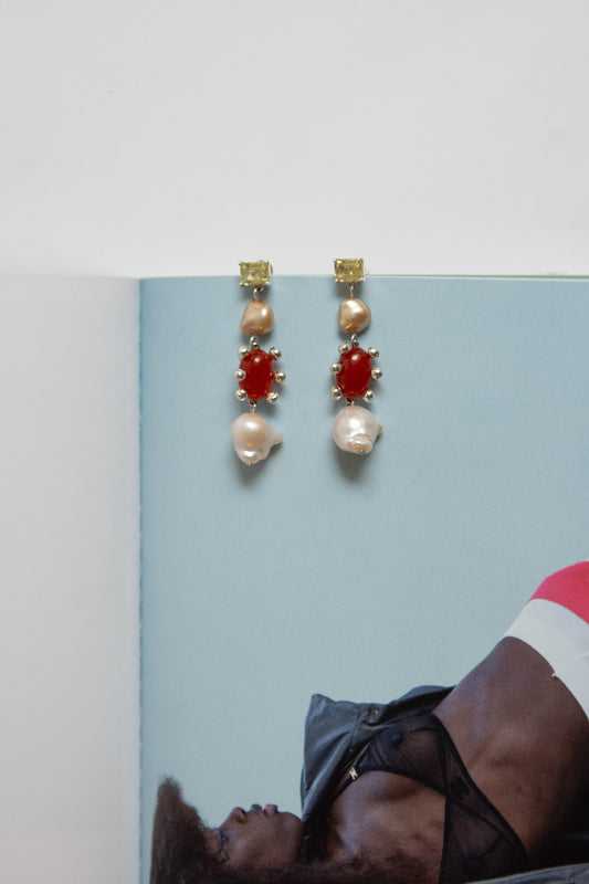 FARIS, Dotto Gem Potion Drops, Silver/Lemon Topaz/Carnelian