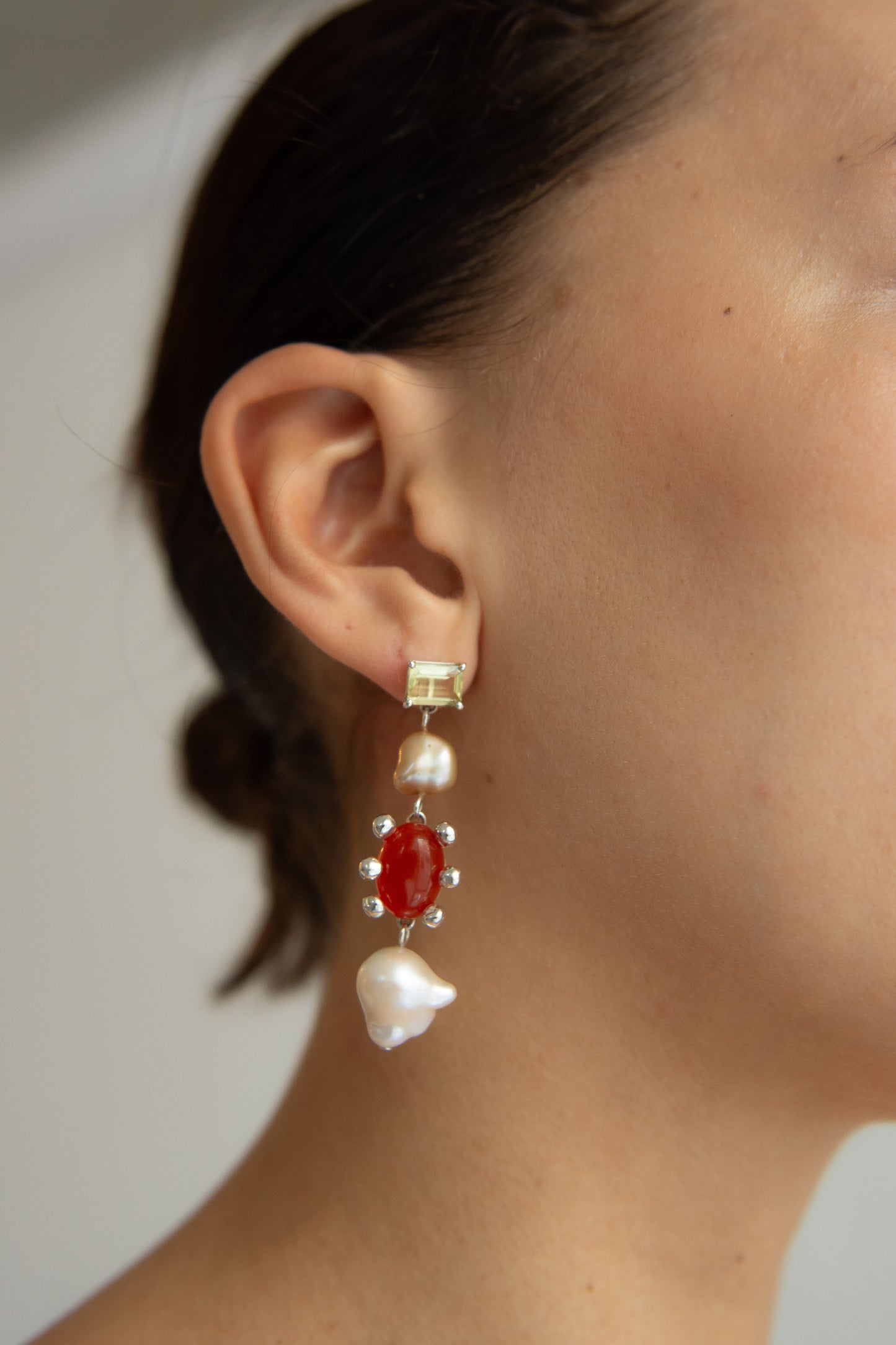 FARIS, Dotto Gem Potion Drops, Silver/Lemon Topaz/Carnelian