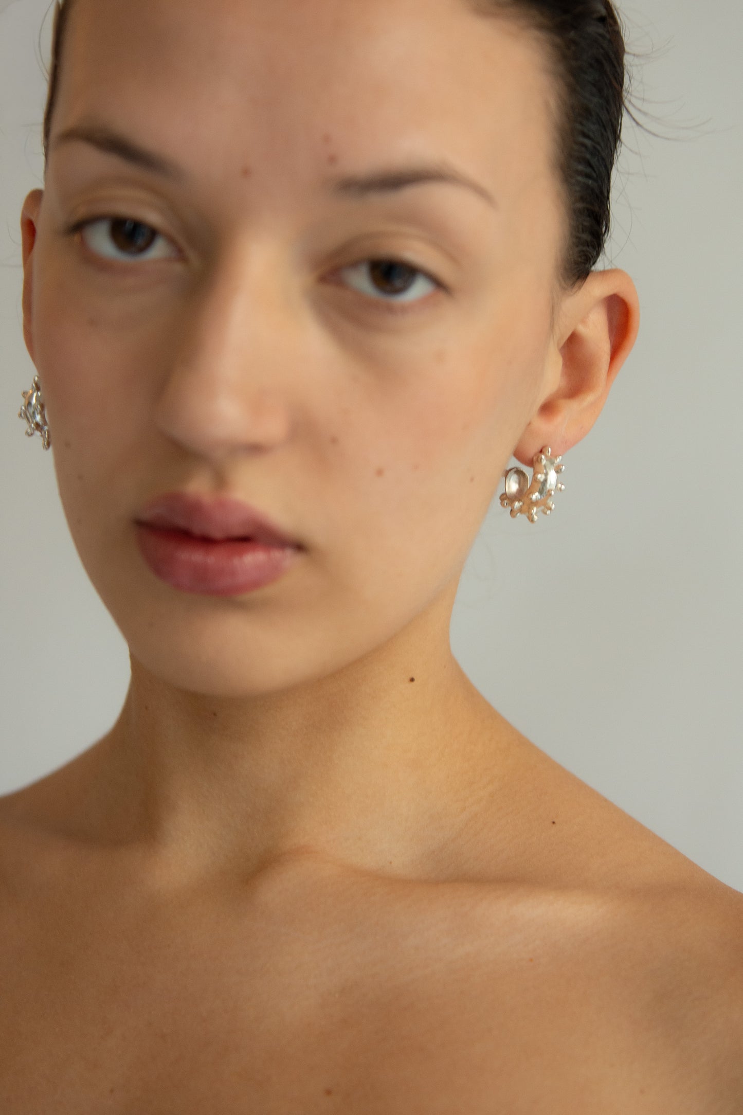 FARIS, Dotto Hoops, Sterling Silver