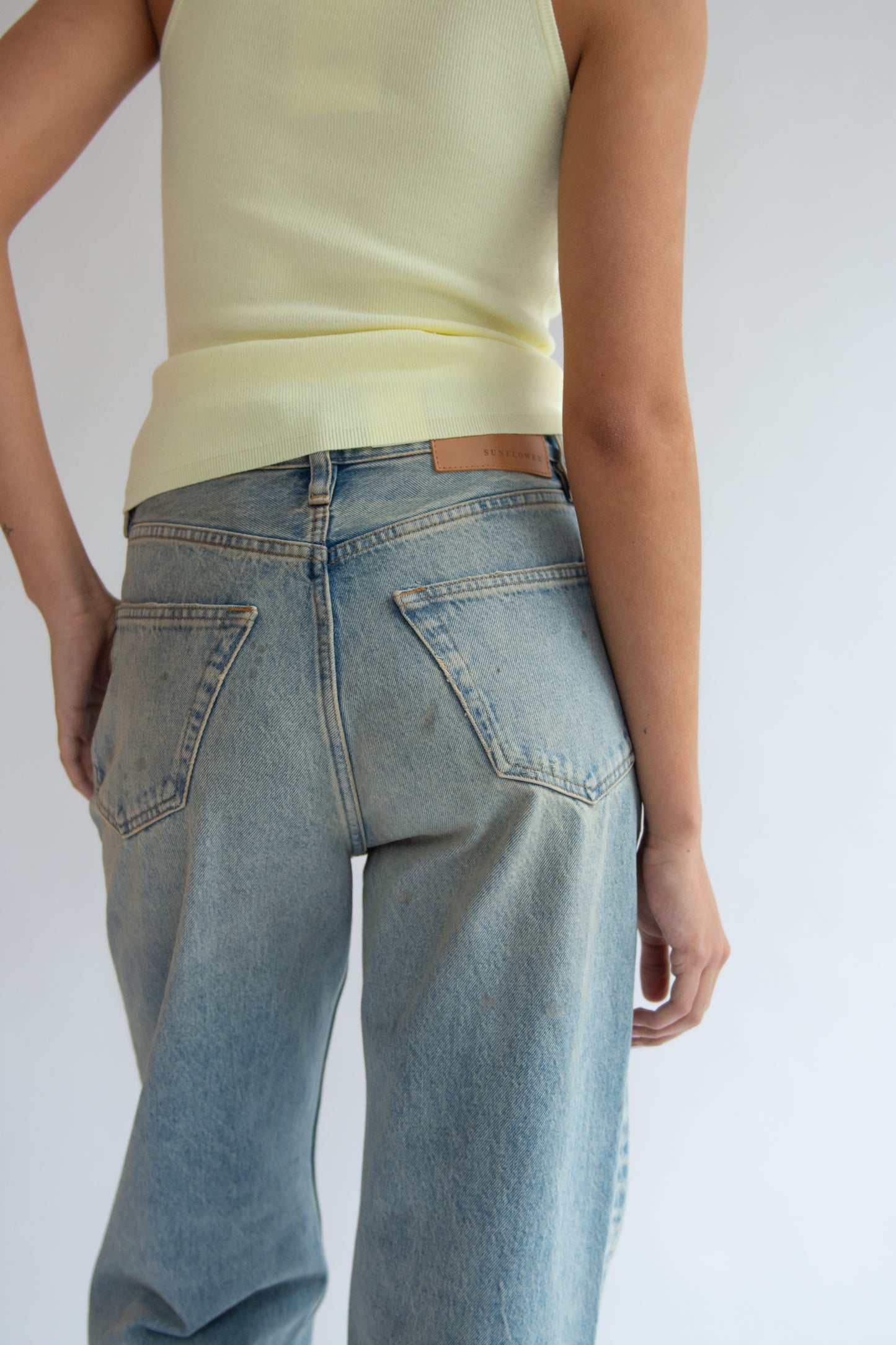 SUNFLOWER, Relaxed Boot Jean, Paint Worn