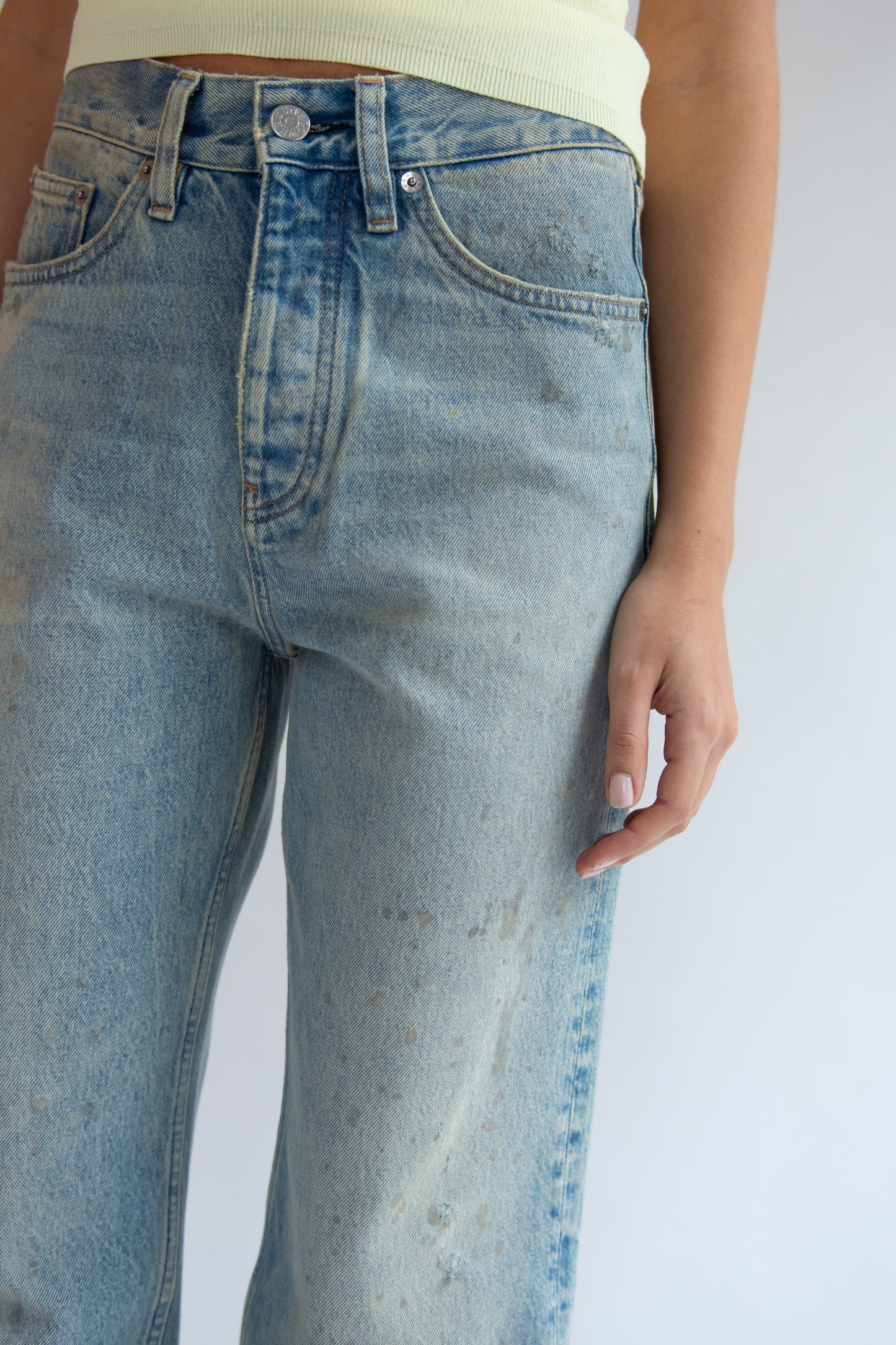 SUNFLOWER, Relaxed Boot Jean, Paint Worn