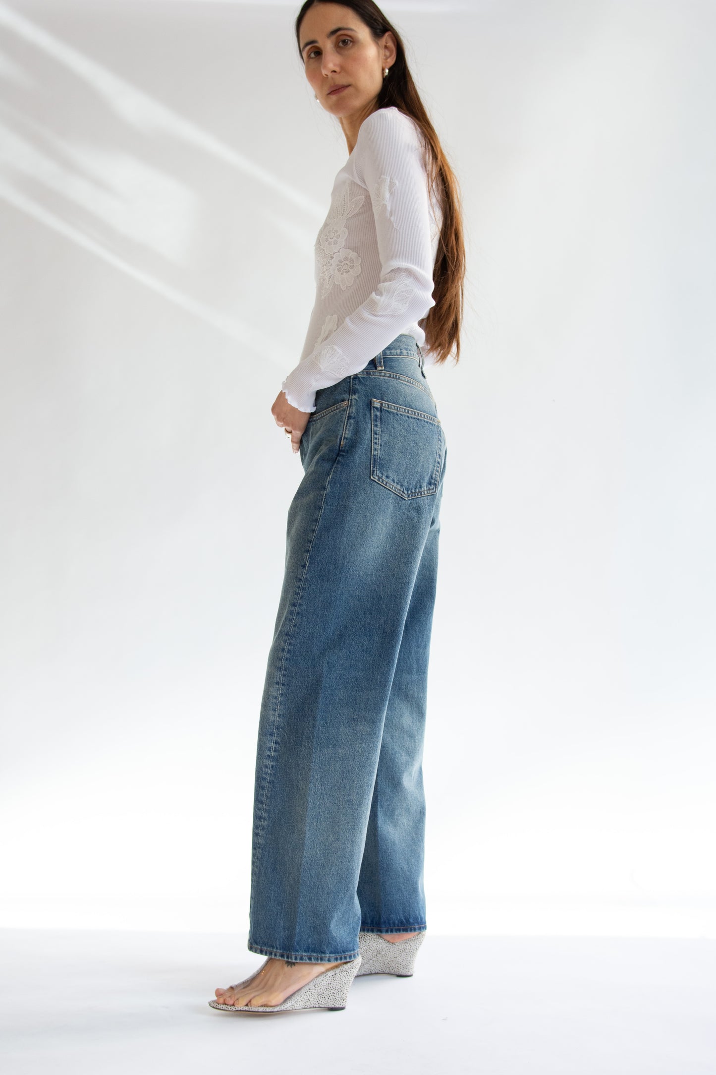 SUNFLOWER, Wide Twist Jean, Dark Blue Vintage