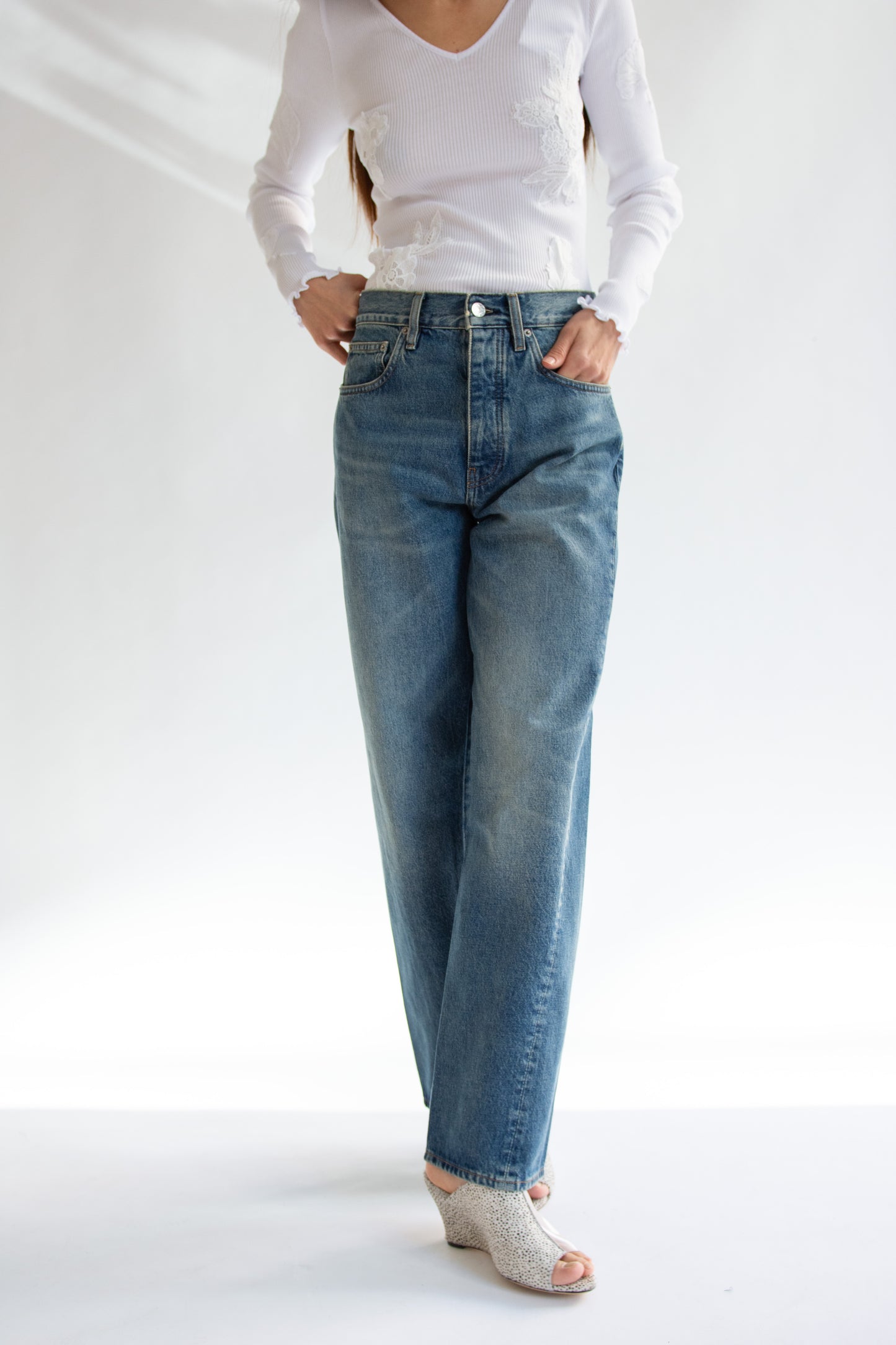 SUNFLOWER, Wide Twist Jean, Dark Blue Vintage