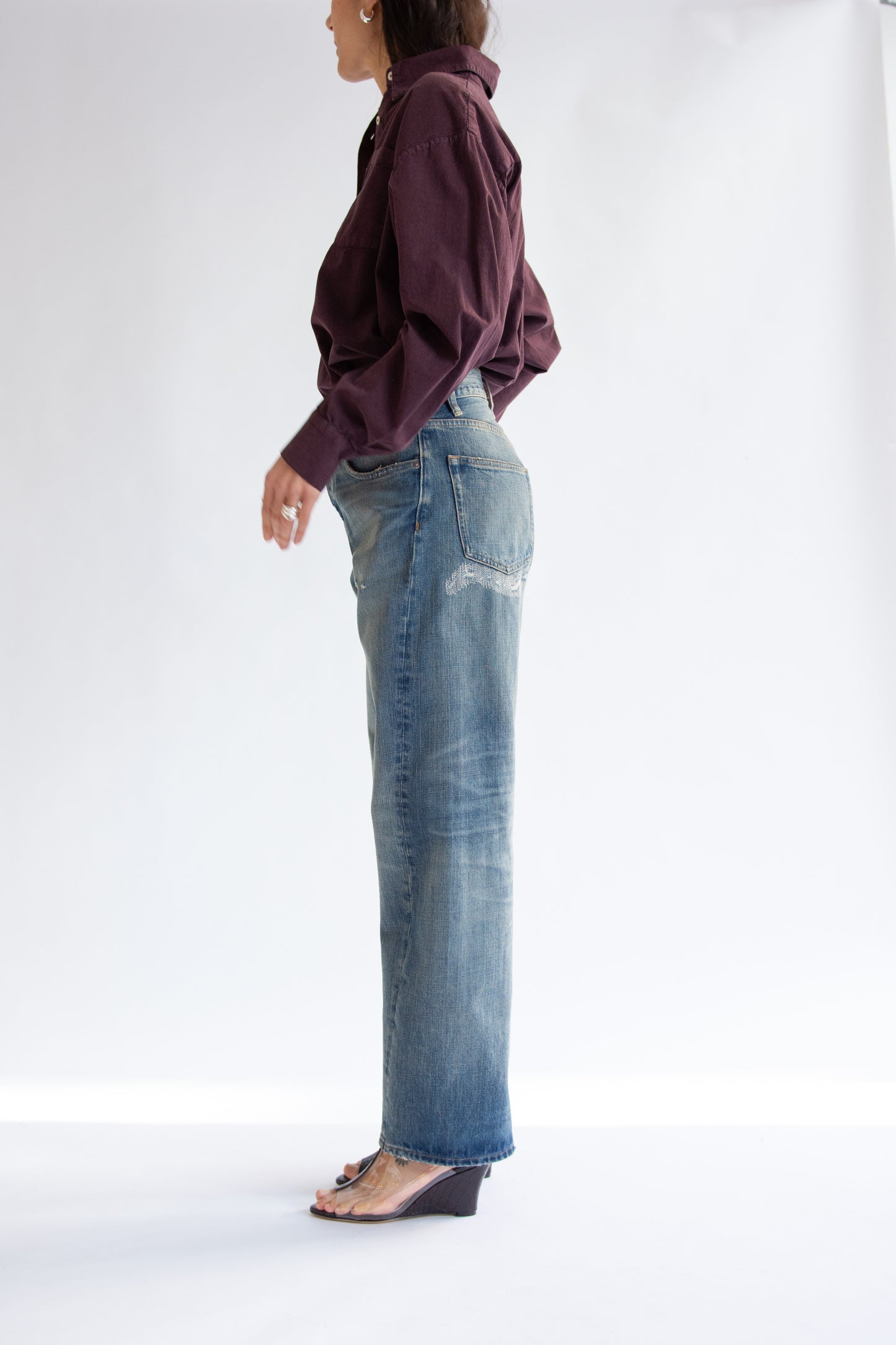 SUNFLOWER, Wide Twist Jean, Well Worn Blue