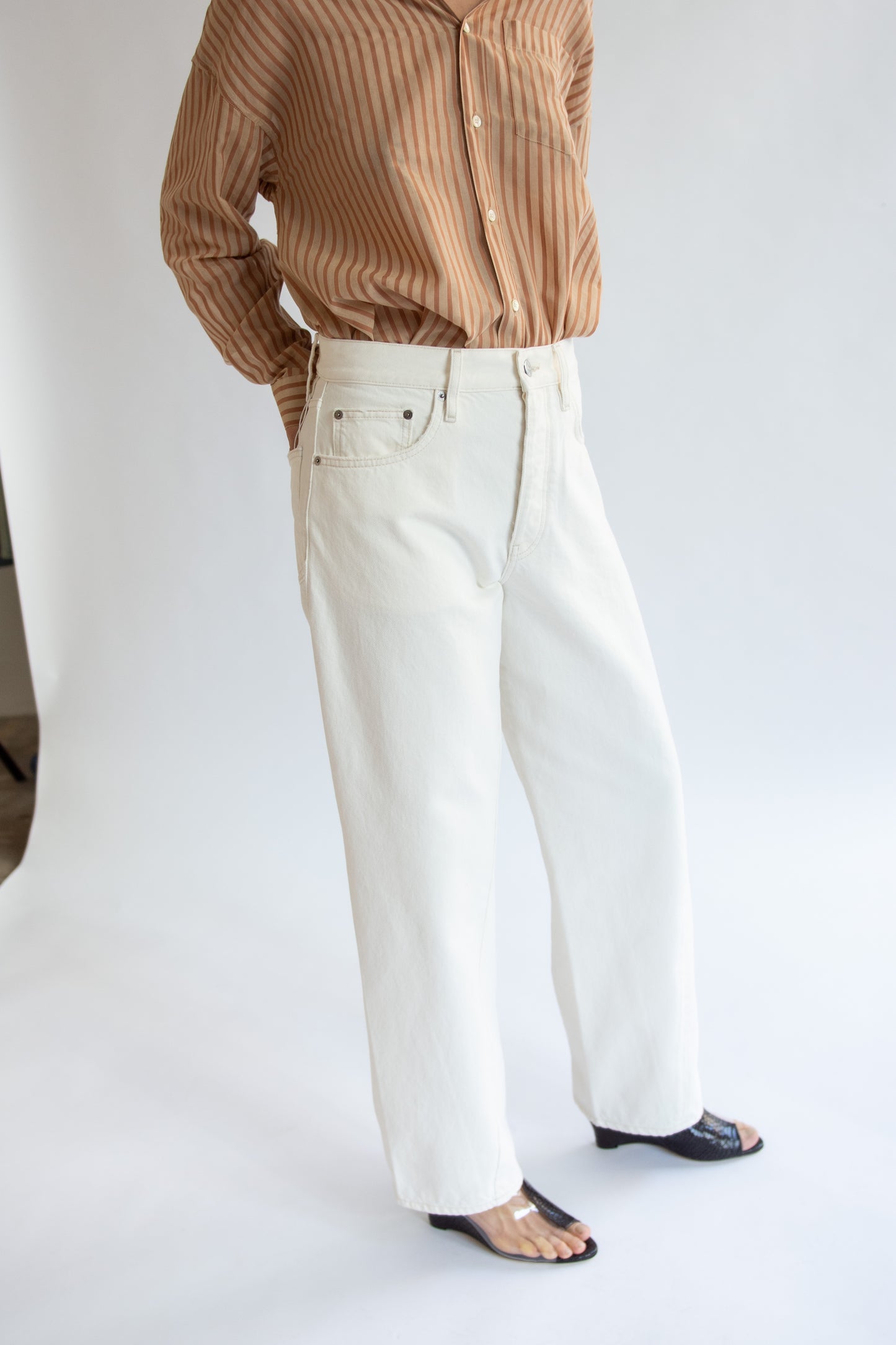 SUNFLOWER, Wide Twist Jean, Vintage White